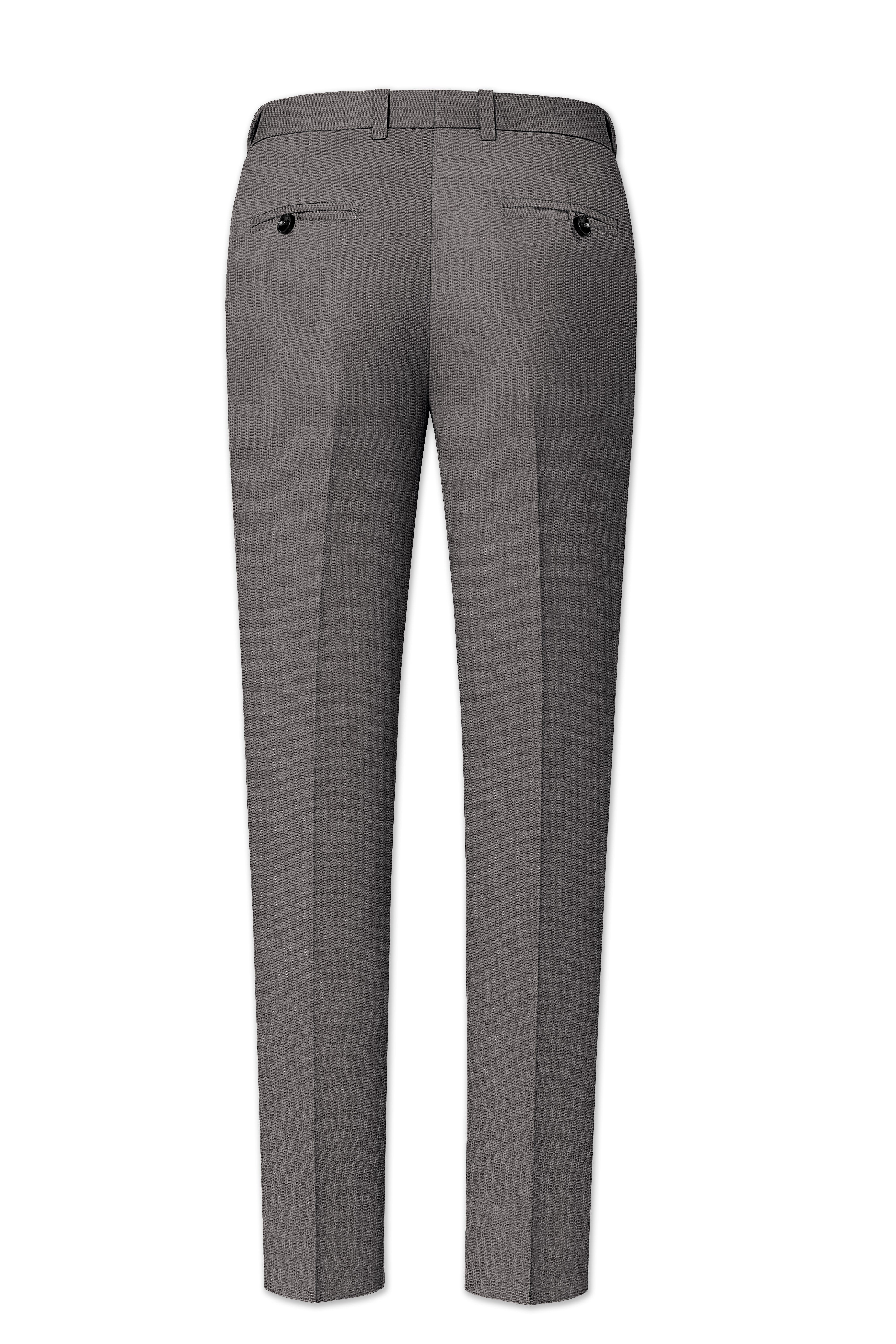 Sterling-Ironside Gray  Diamond Textured Wool Rich Slight Stretch Double Breasted Suit