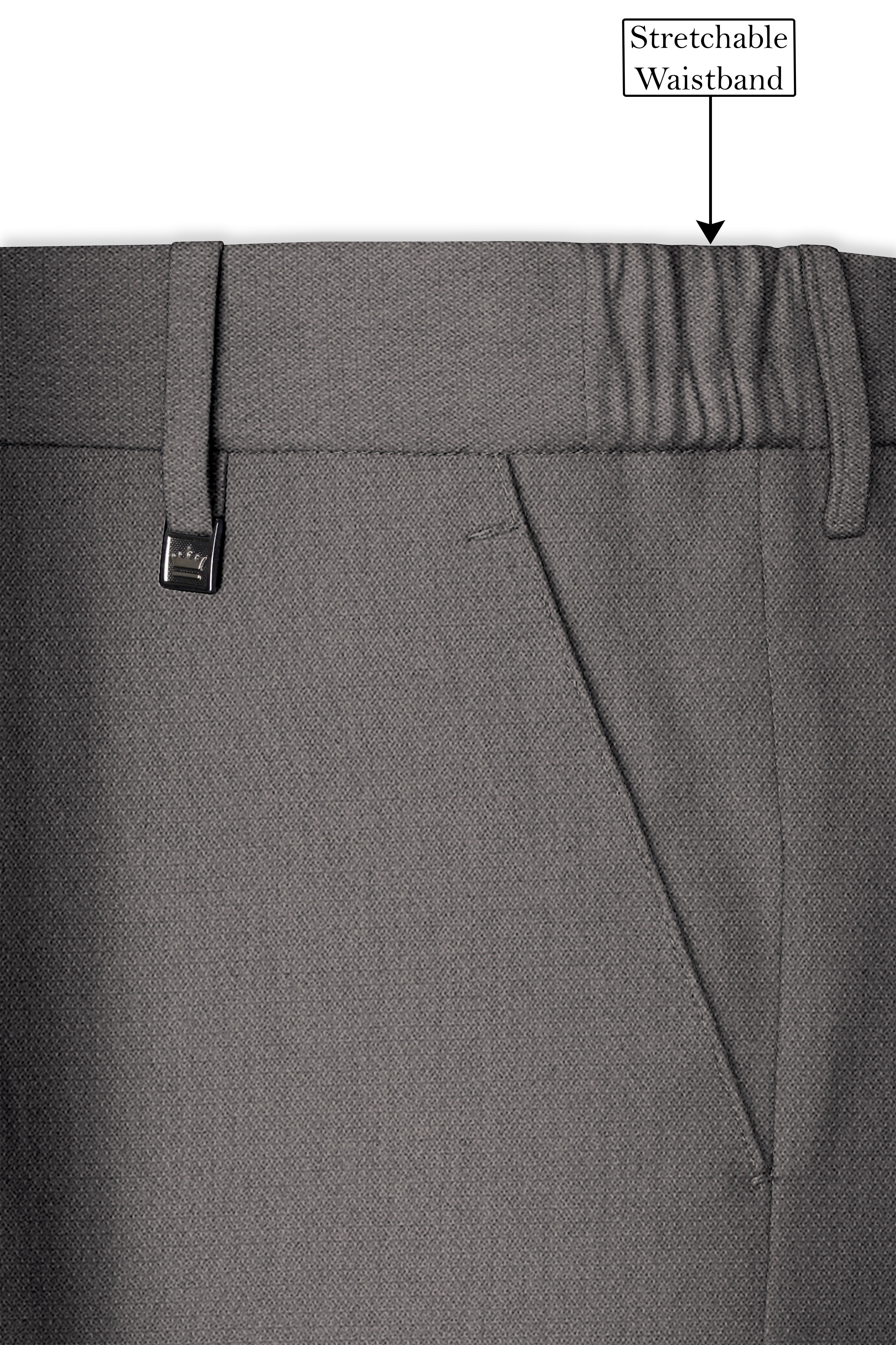 Sterling-Ironside Gray  Diamond Textured Wool Rich Slight Stretch Double Breasted Suit