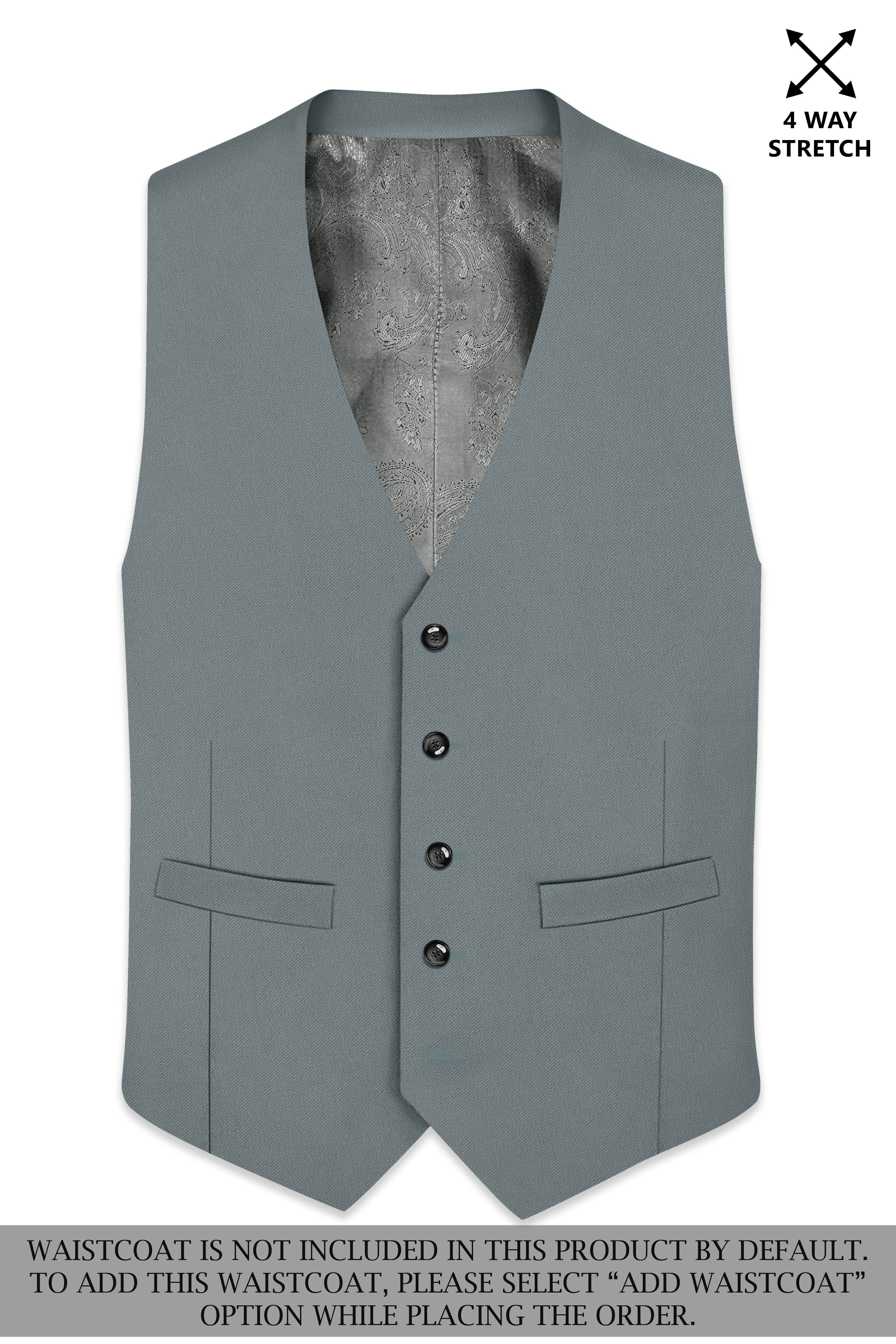 Flexaro-Korean Abbey gray 4-Way Stretch Wrinkle-Free Wool Rich Single Breasted Suit
