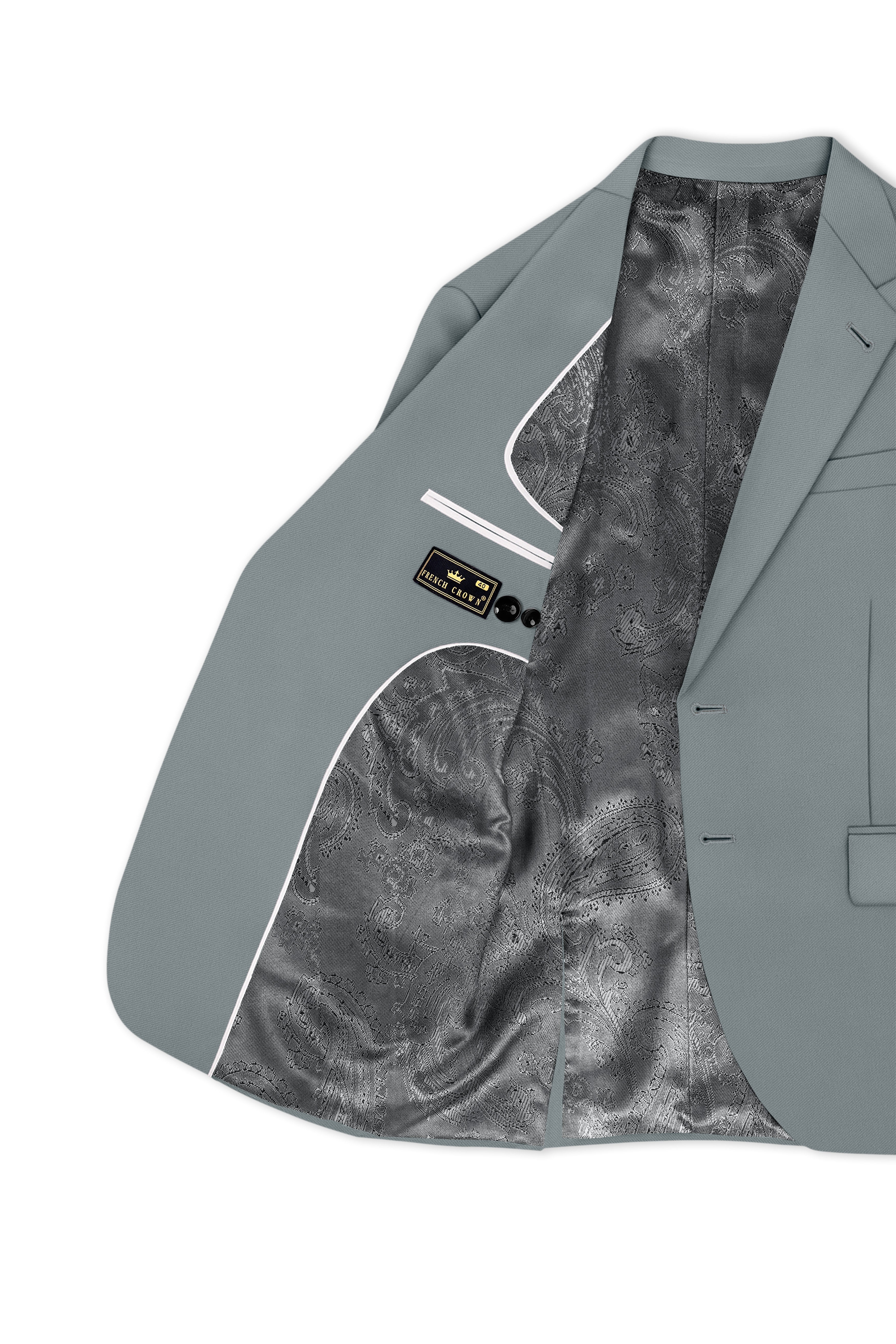 Flexaro-Korean Abbey gray 4-Way Stretch Wrinkle-Free Wool Rich Single Breasted Suit