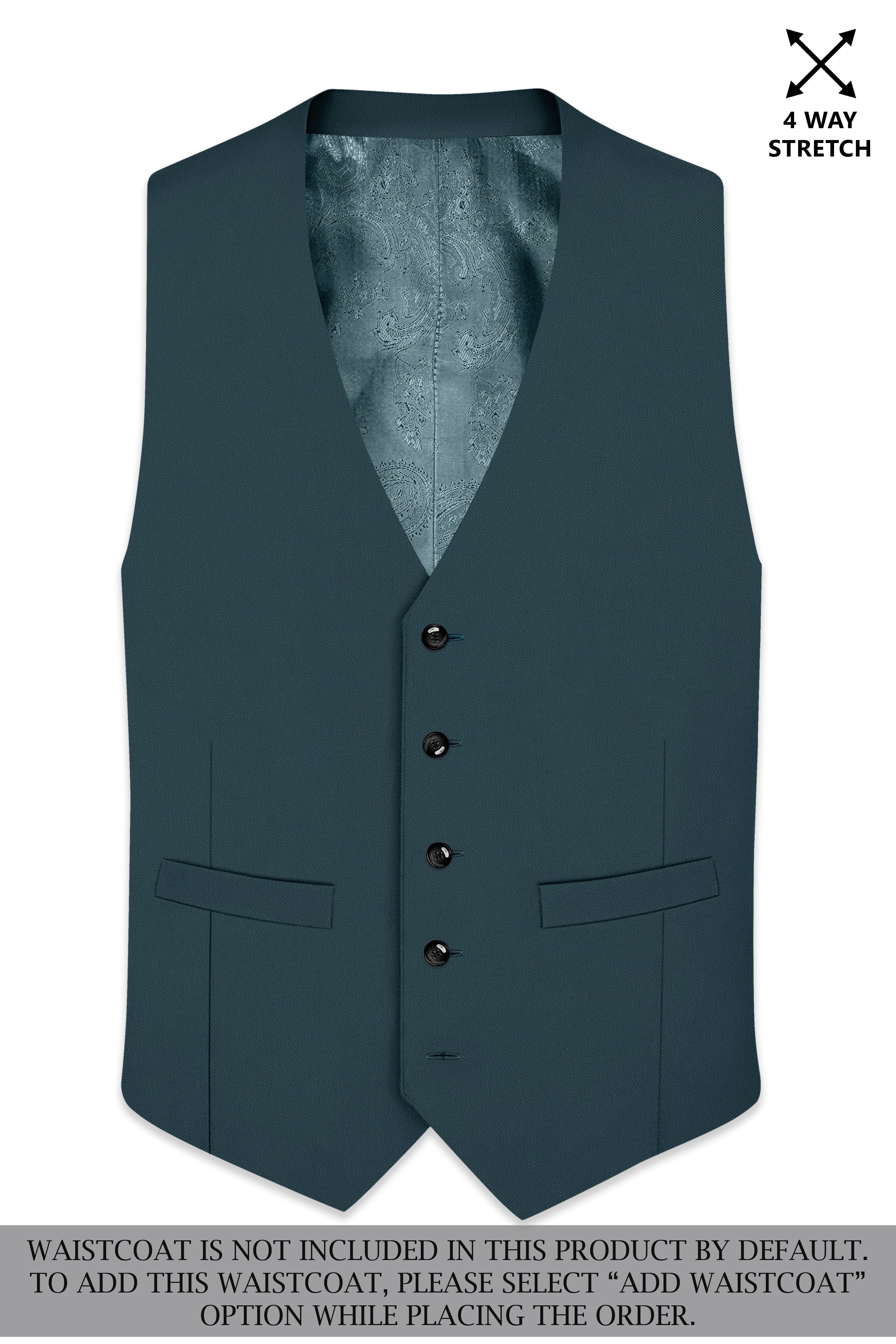 Navaro-Korean Gable Blue 4-Way Stretch Wrinkle-Free Wool Rich Single Breasted Suit