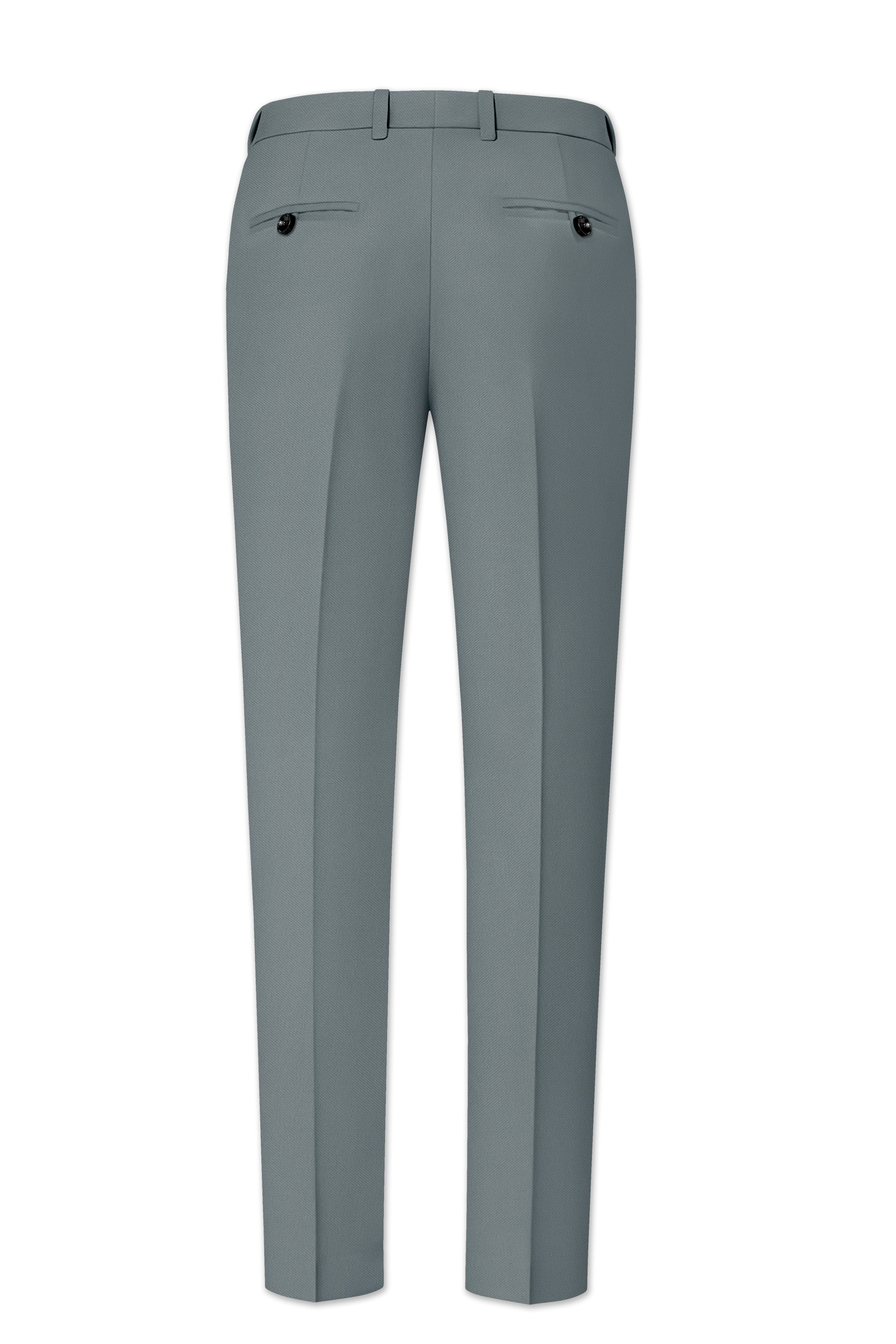 Flexaro-Korean Abbey gray 4-Way Stretch Wrinkle-Free Wool Rich Double Breasted Suit
