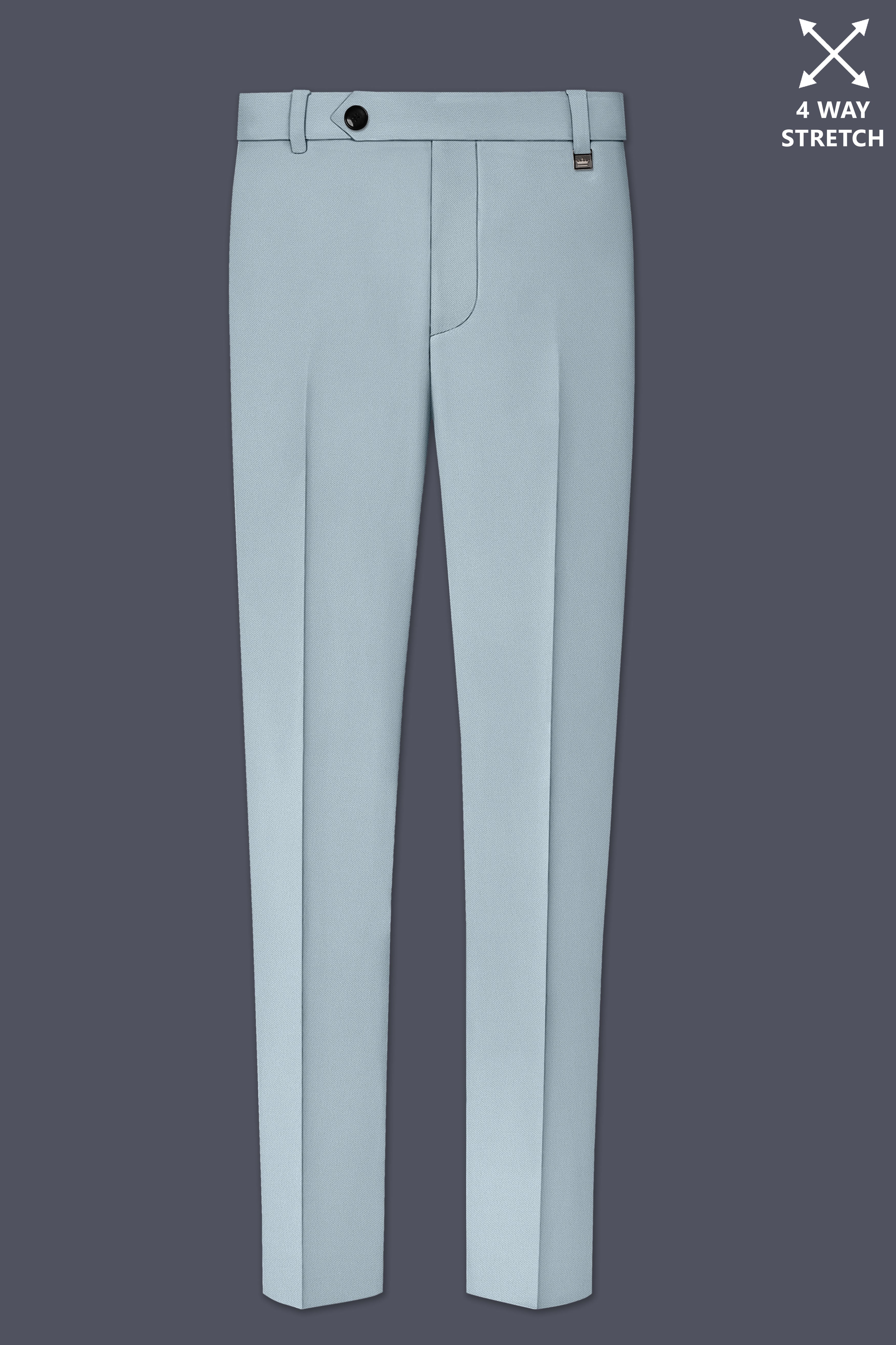 Pewter-Korean Chateau gray 4-Way Stretch Wrinkle-Free Wool Rich Double Breasted Suit