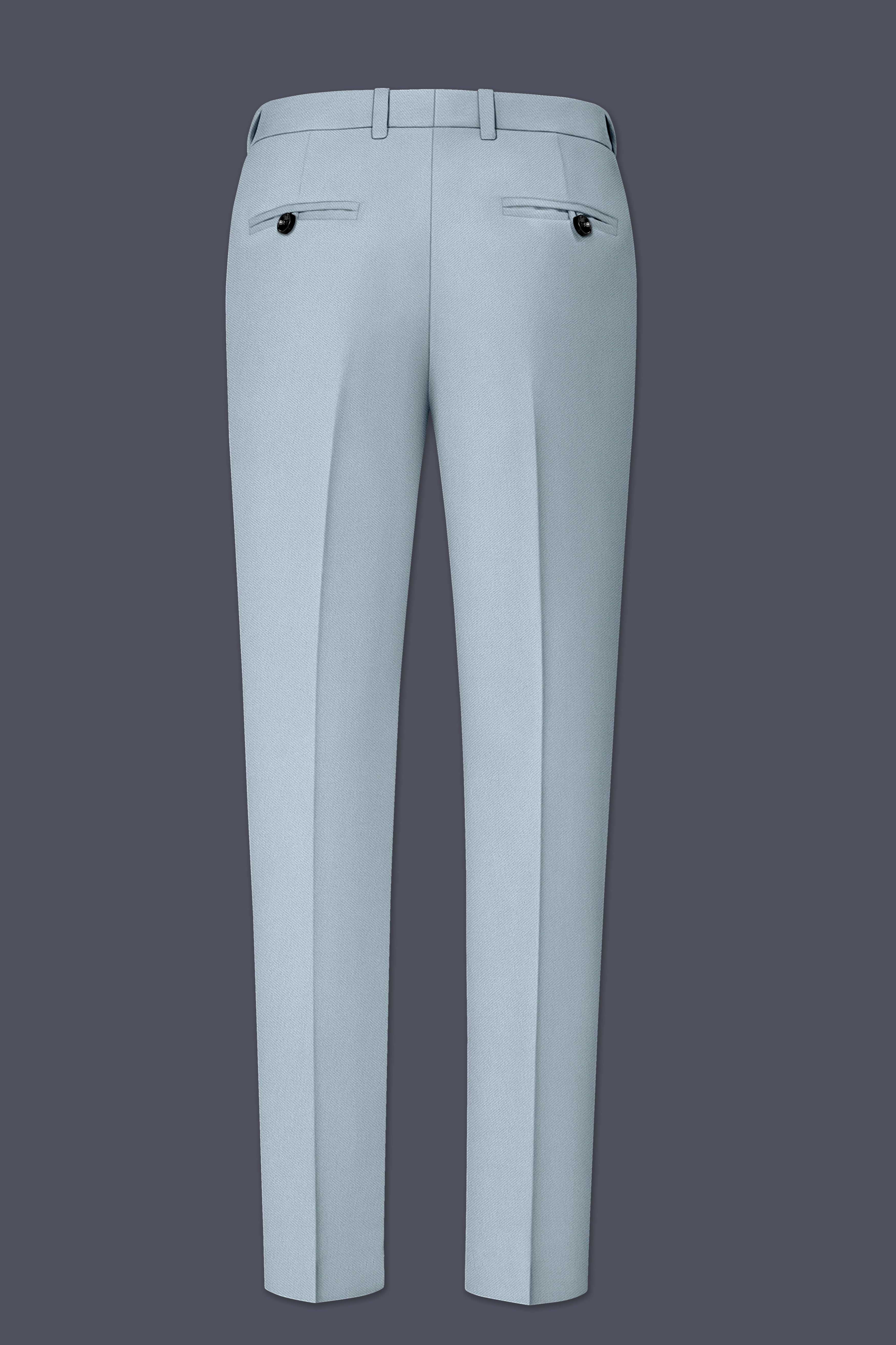 Pewter-Korean Chateau gray 4-Way Stretch Wrinkle-Free Wool Rich Double Breasted Suit