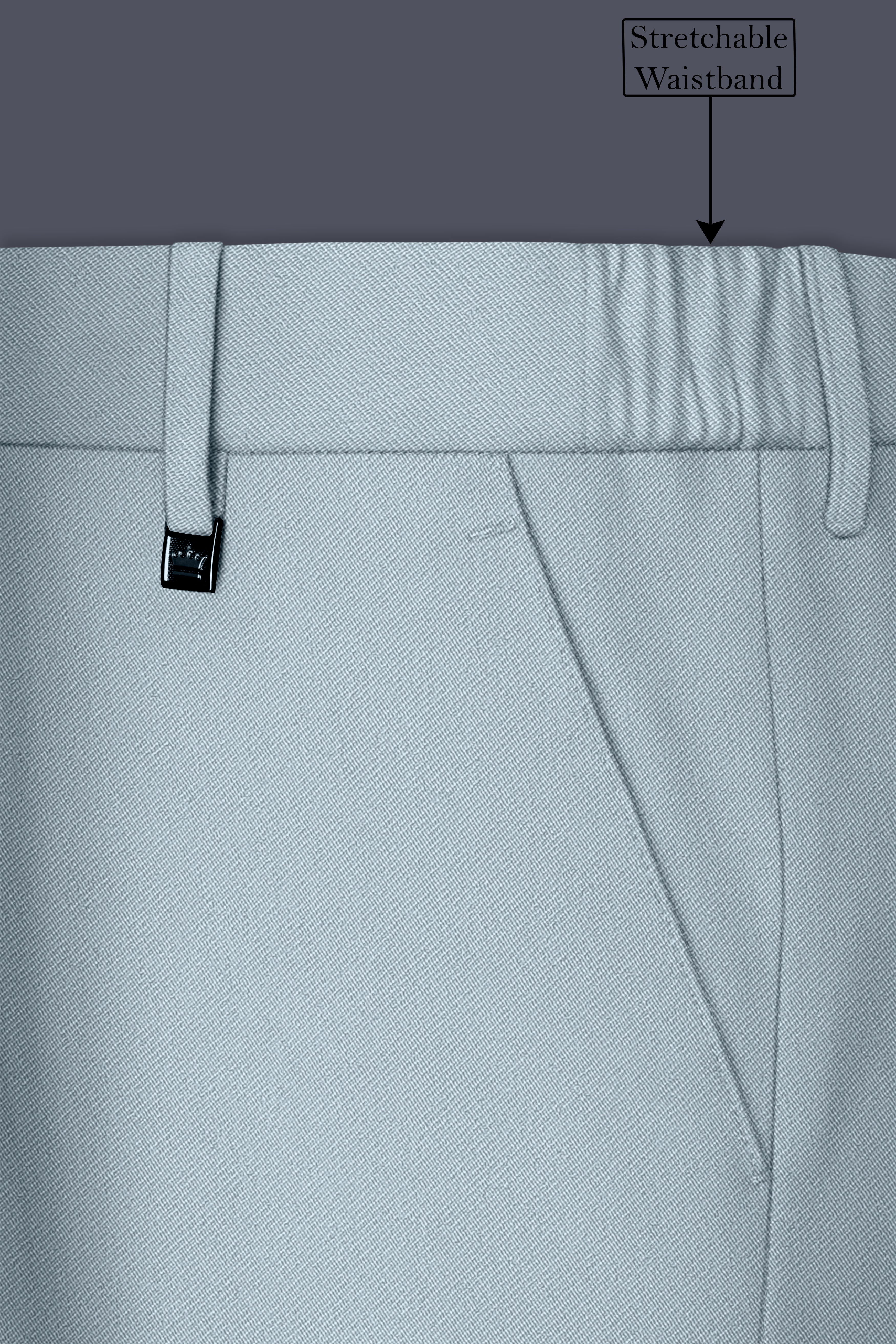 Pewter-Korean Chateau gray 4-Way Stretch Wrinkle-Free Wool Rich Double Breasted Suit