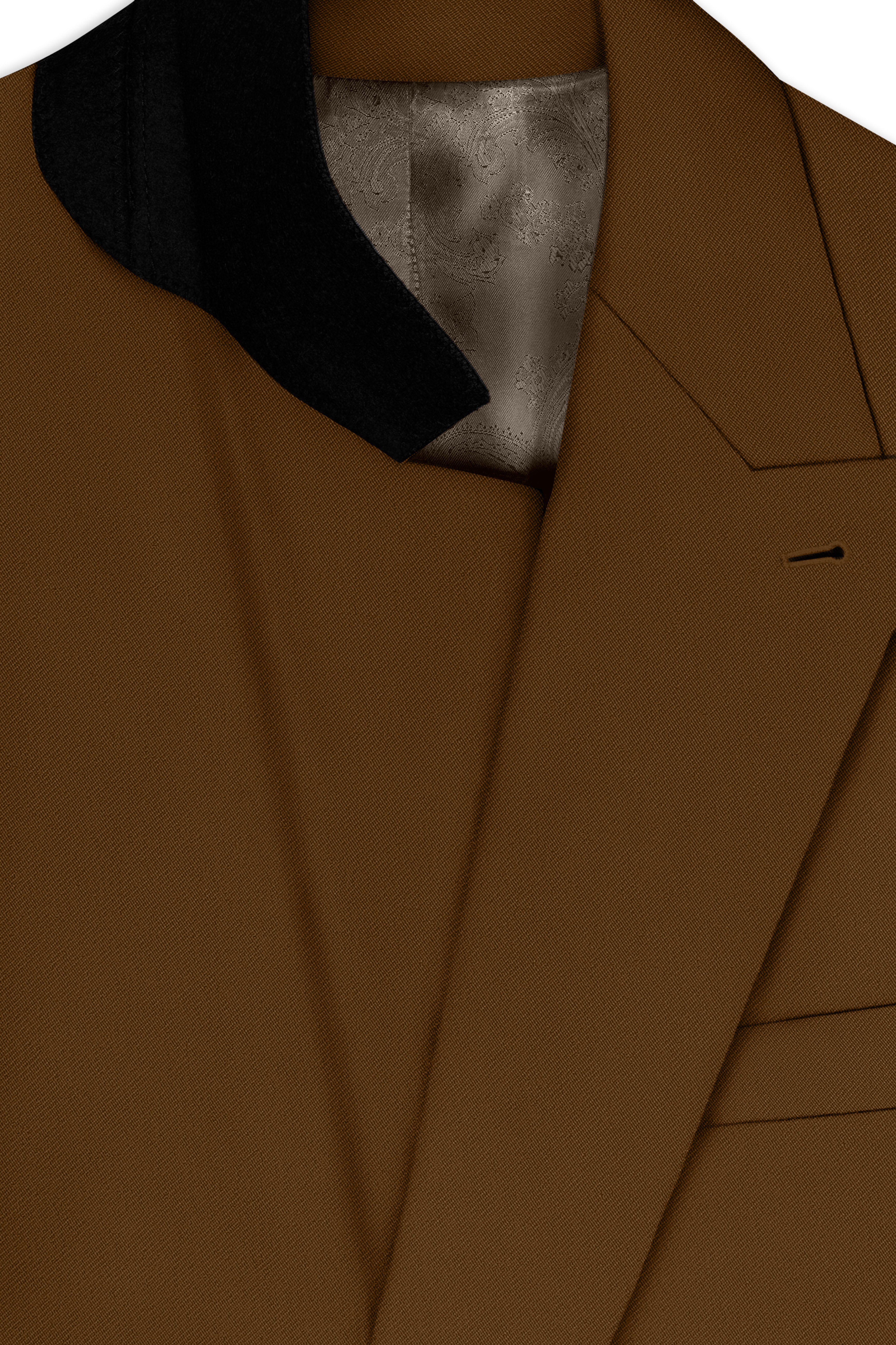 Sienna-Korean Derby Brown 4-Way Stretch Wrinkle-Free Wool Rich Double Breasted Suit
