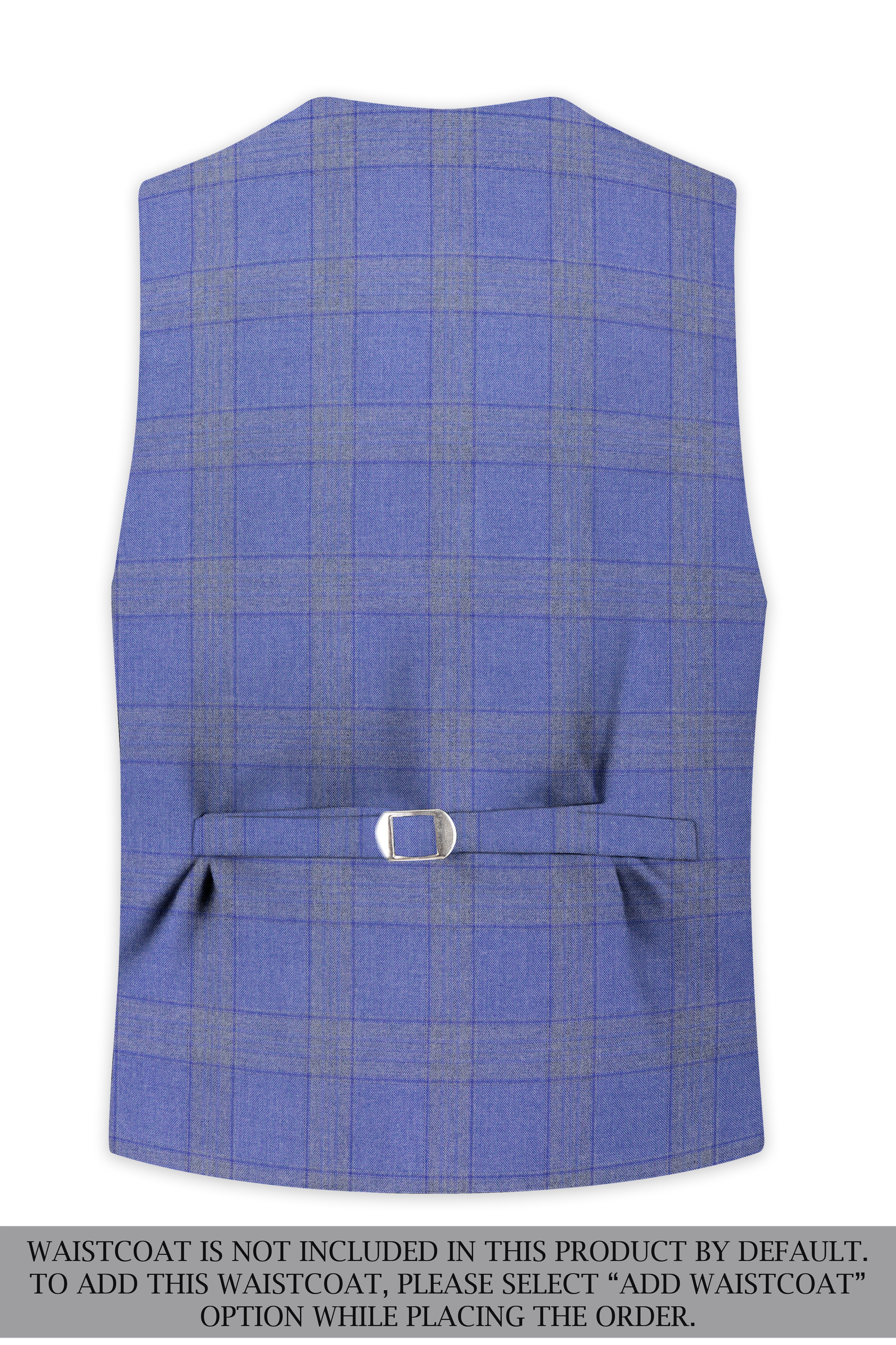 Cobalt-Scampi Blue Plaid Wool Rich Tuxedo Suit