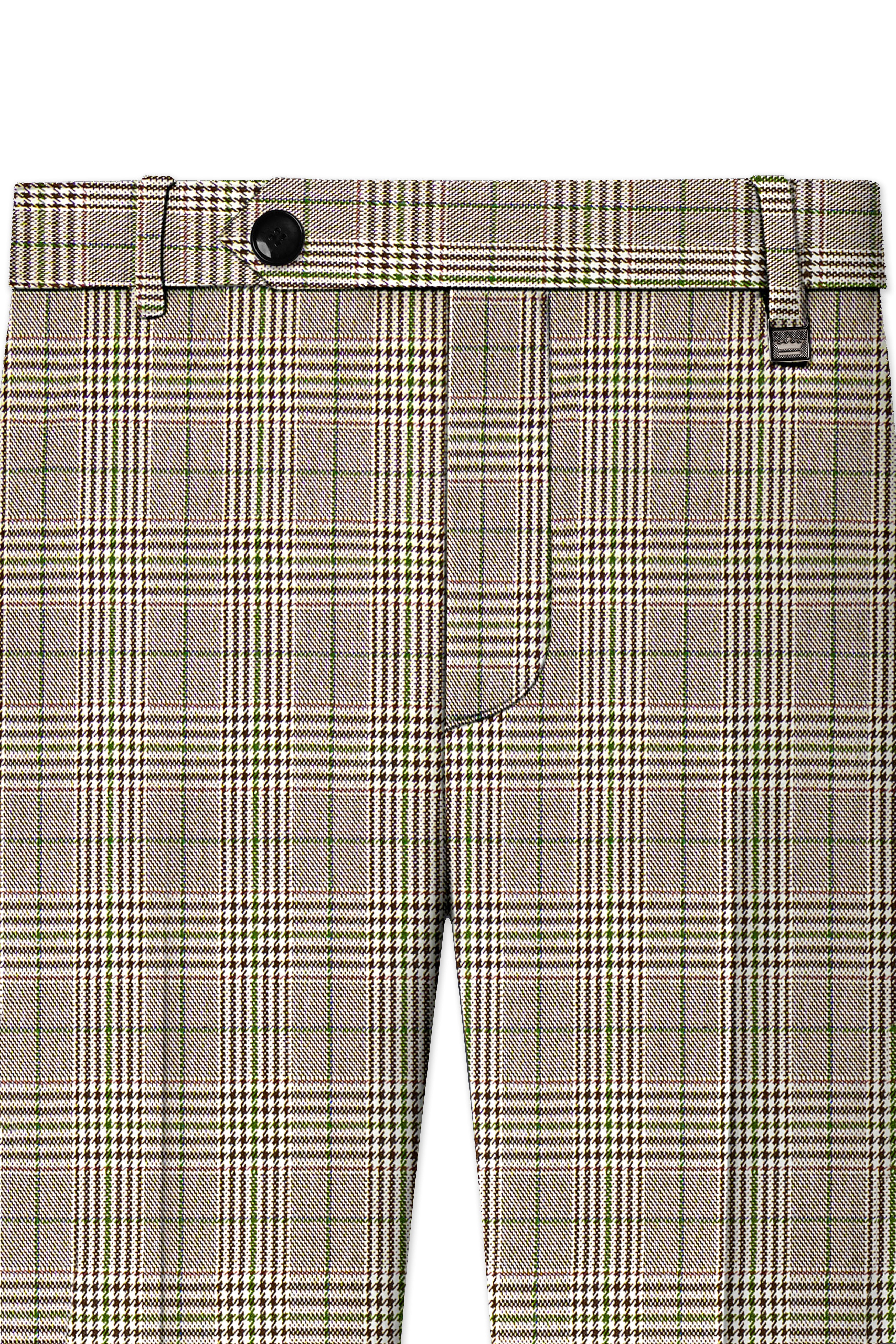 Nawab-Tundora Brown Plaid Wool Rich Tuxedo Suit