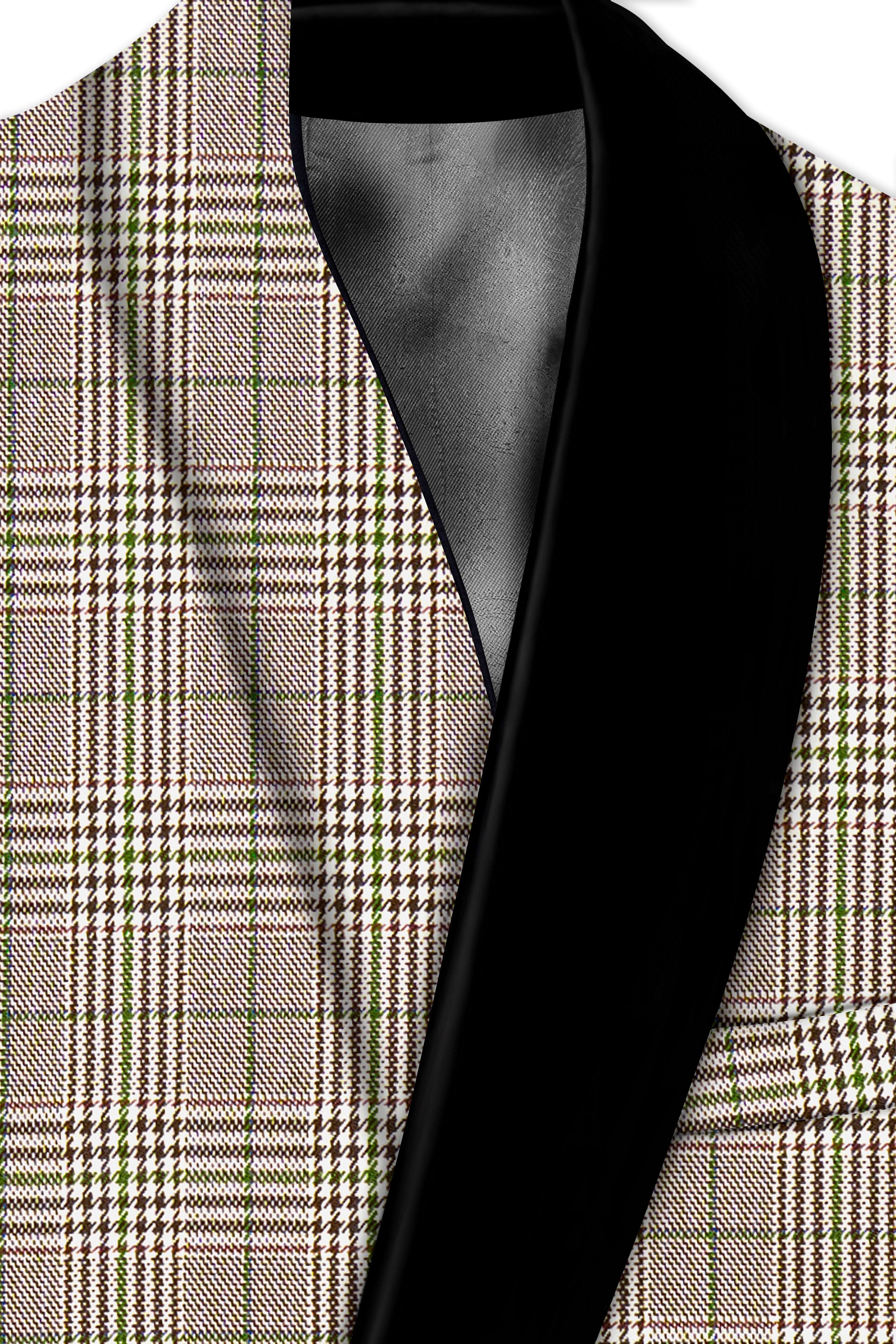 Nawab-Tundora Brown Plaid Wool Rich Tuxedo Suit