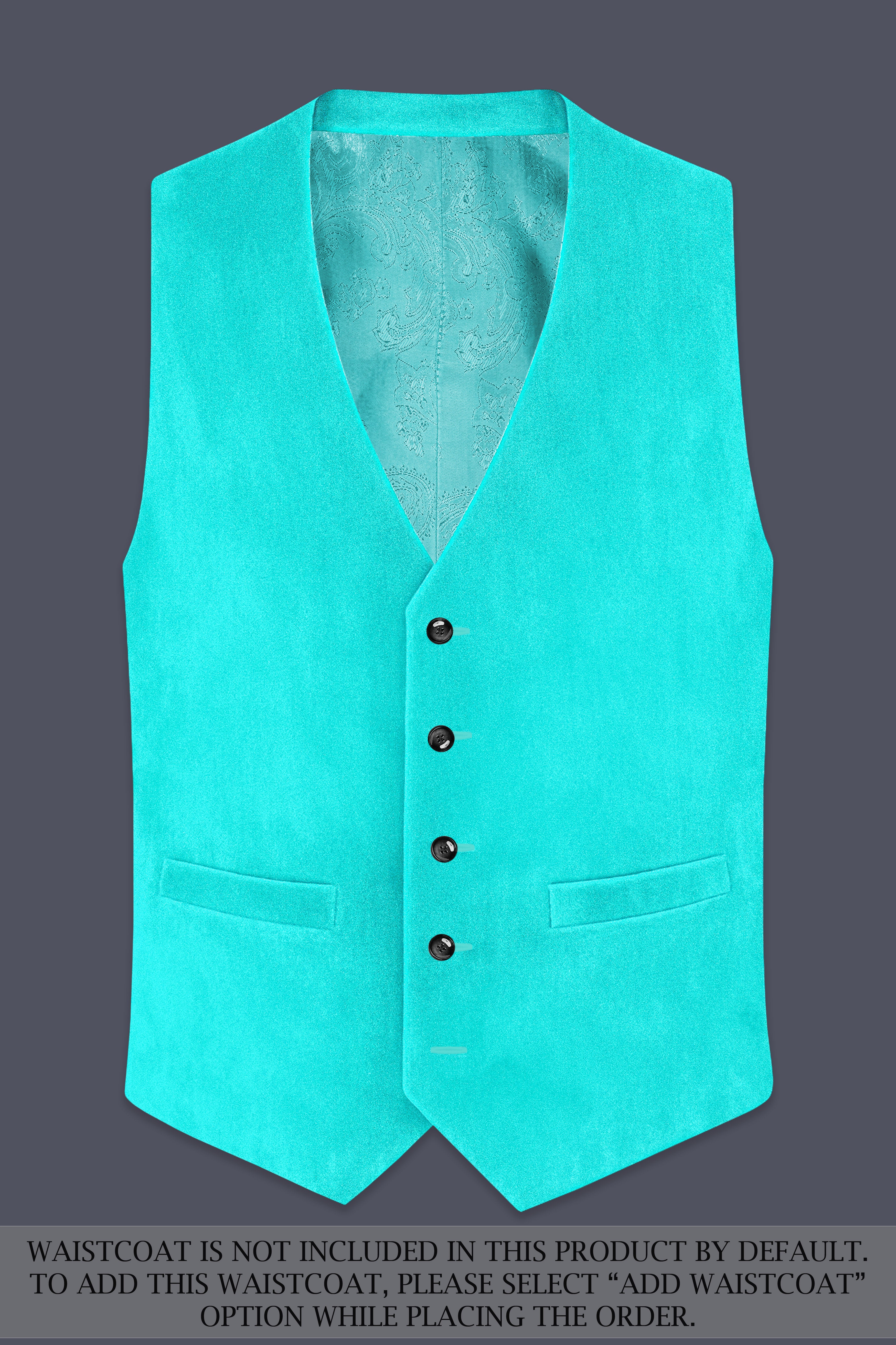 Sovereign-Turquoise Blue Velvet Peak Lapel Tuxedo Suit