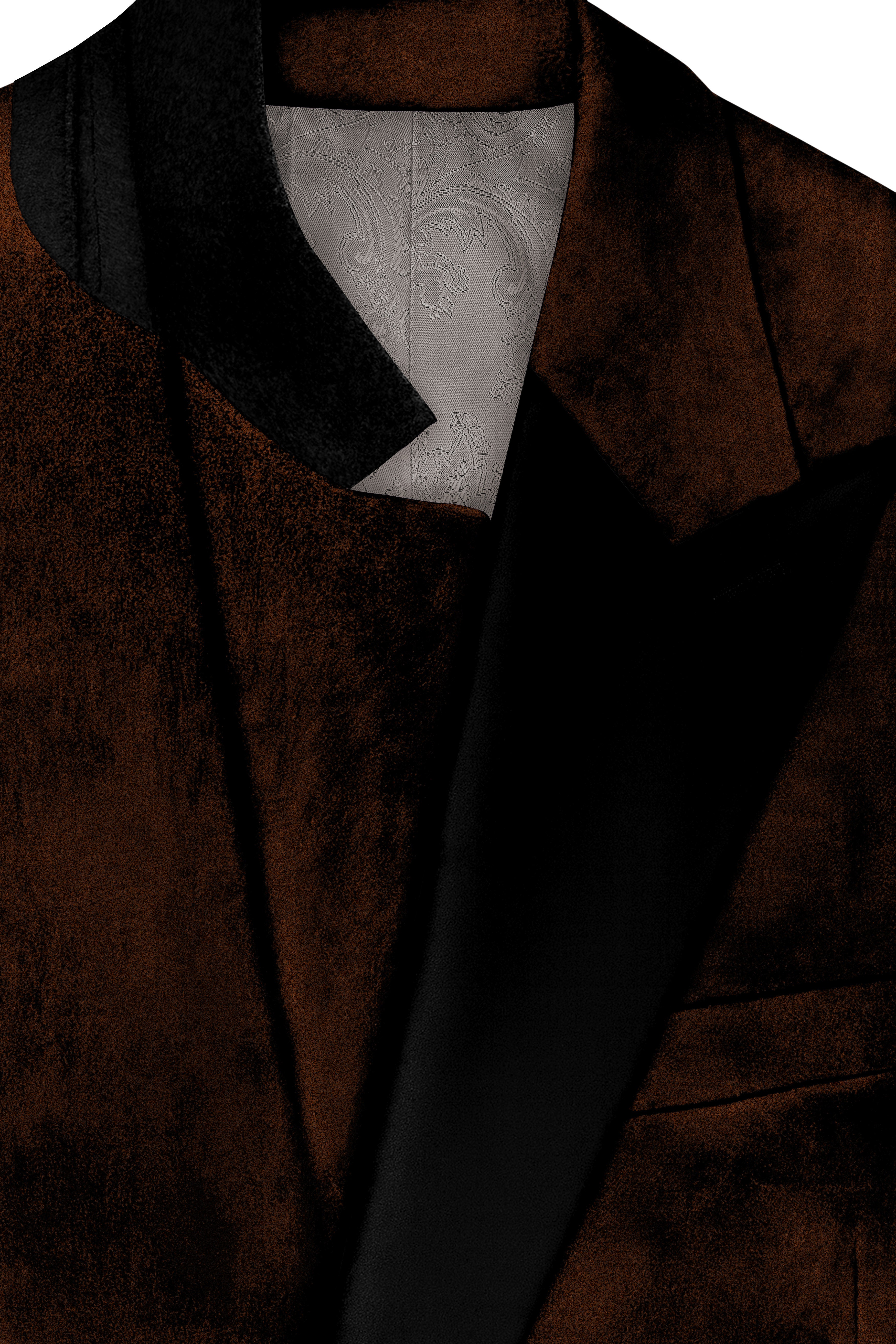 Torvex-Creole Brown Velvet Peak Lapel Tuxedo Suit ST5461-BKPL-36, ST5461-BKPL-38, ST5461-BKPL-40, ST5461-BKPL-42, ST5461-BKPL-44, ST5461-BKPL-46, ST5461-BKPL-48, ST5461-BKPL-50, ST5461-BKPL-52, ST5461-BKPL-54, ST5461-BKPL-56, ST5461-BKPL-58, ST5461-BKPL-60
