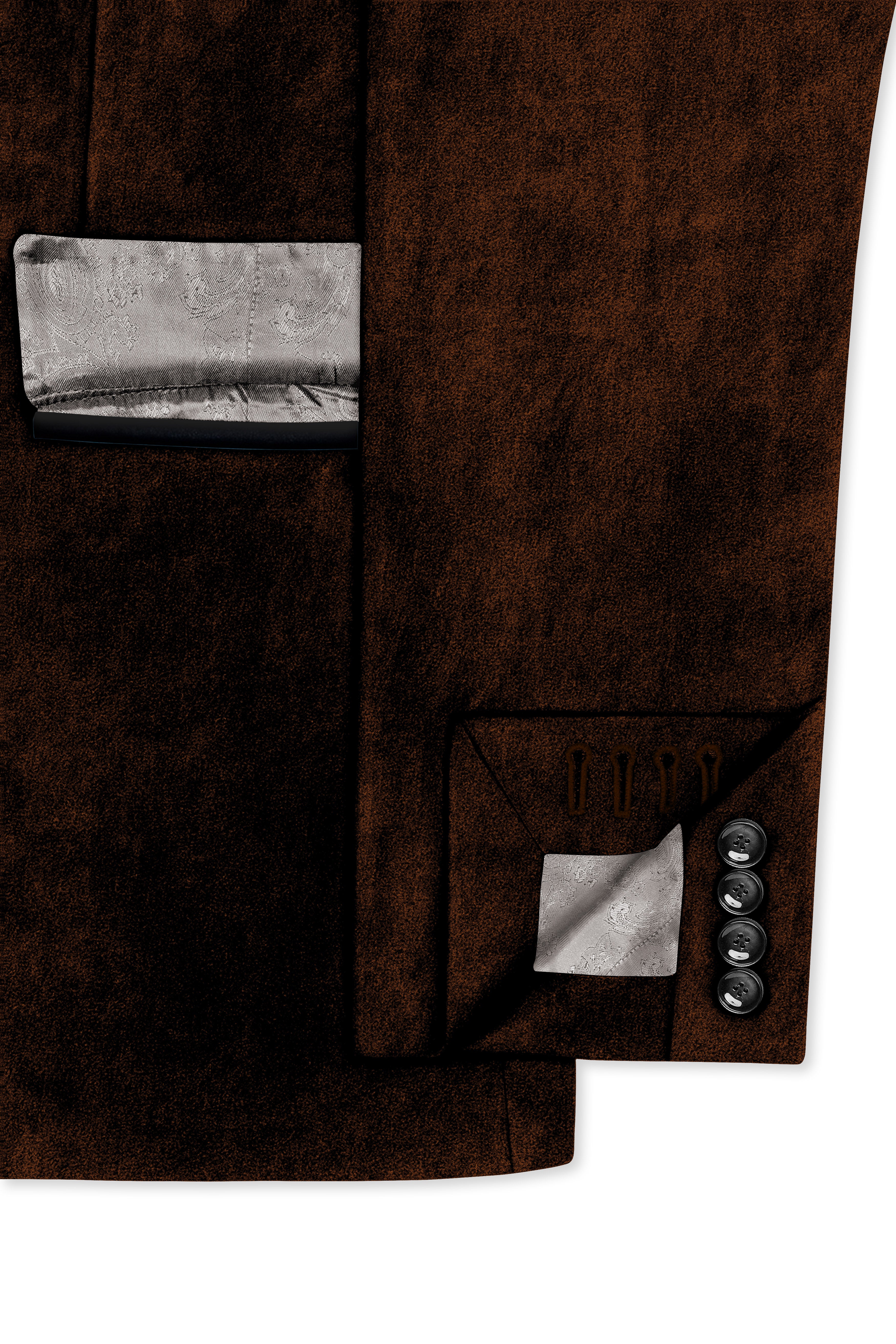 Torvex-Creole Brown Velvet Peak Lapel Tuxedo Suit ST5461-BKPL-36, ST5461-BKPL-38, ST5461-BKPL-40, ST5461-BKPL-42, ST5461-BKPL-44, ST5461-BKPL-46, ST5461-BKPL-48, ST5461-BKPL-50, ST5461-BKPL-52, ST5461-BKPL-54, ST5461-BKPL-56, ST5461-BKPL-58, ST5461-BKPL-60
