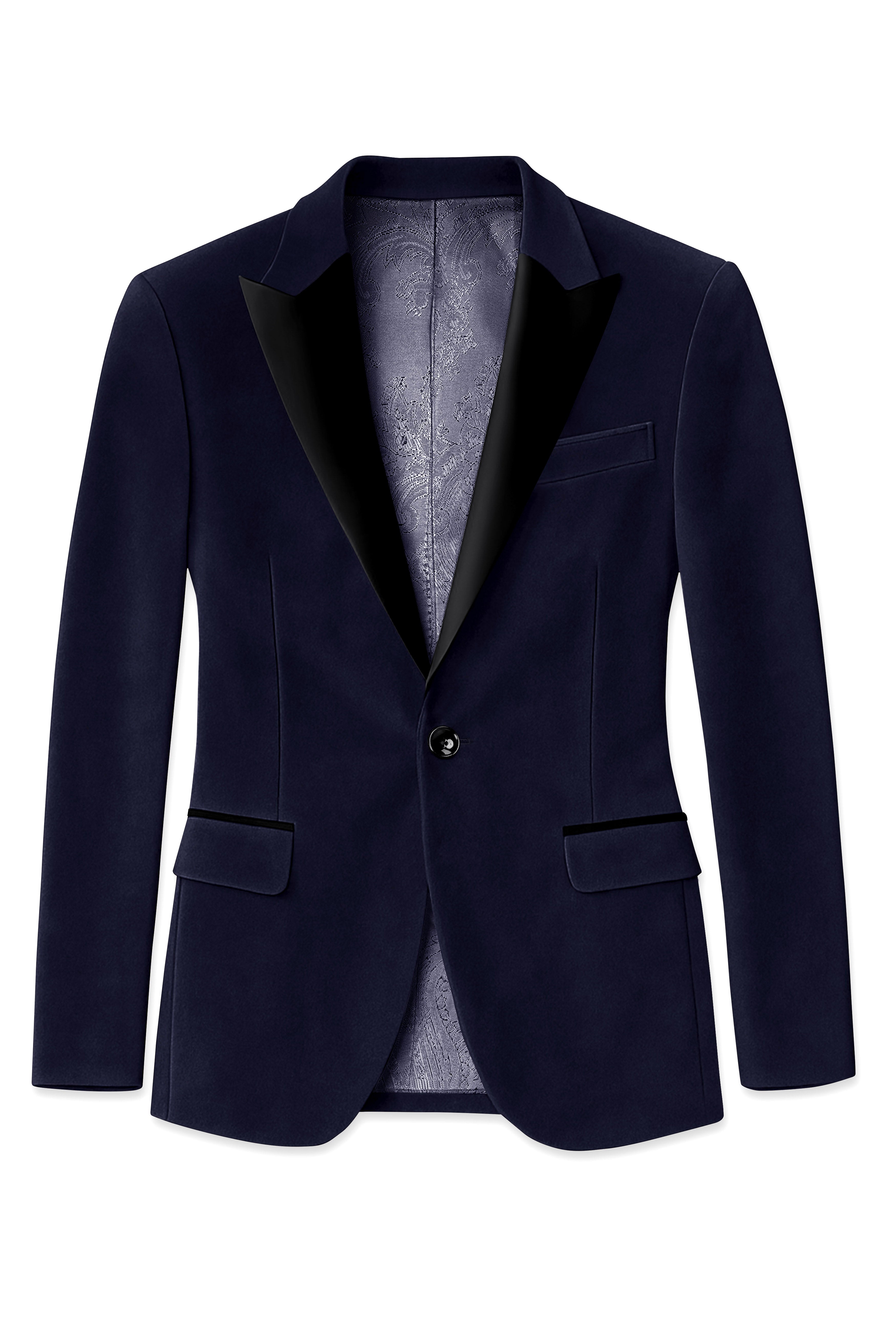 Torvian-Vulcan Purple Velvet Peak Lapel Tuxedo Suit