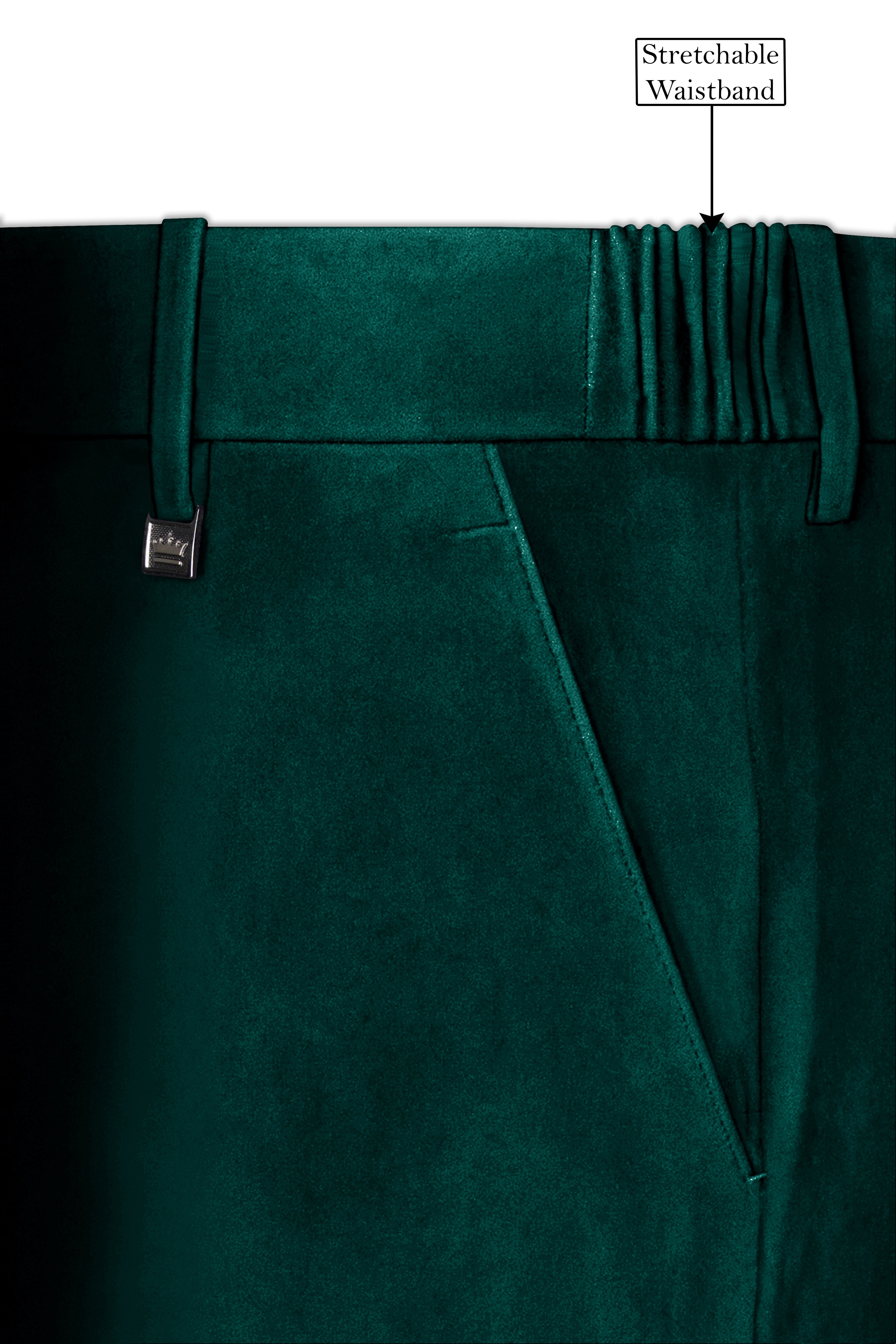 Lagoon-Teal Green Velvet Peak Lapel Tuxedo Suit