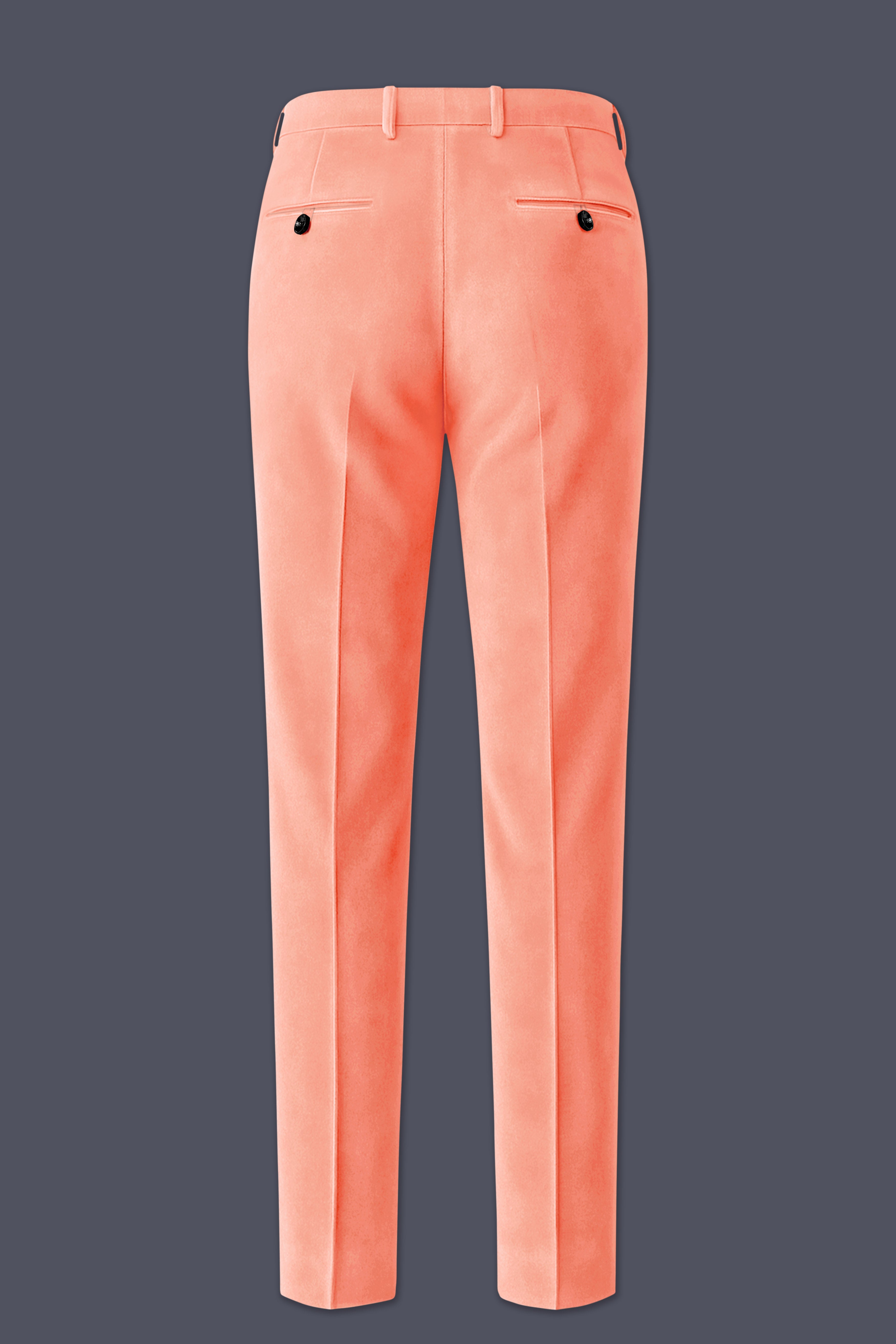 Zyron-Salmon Orange Velvet Peak Lapel Tuxedo Suit
