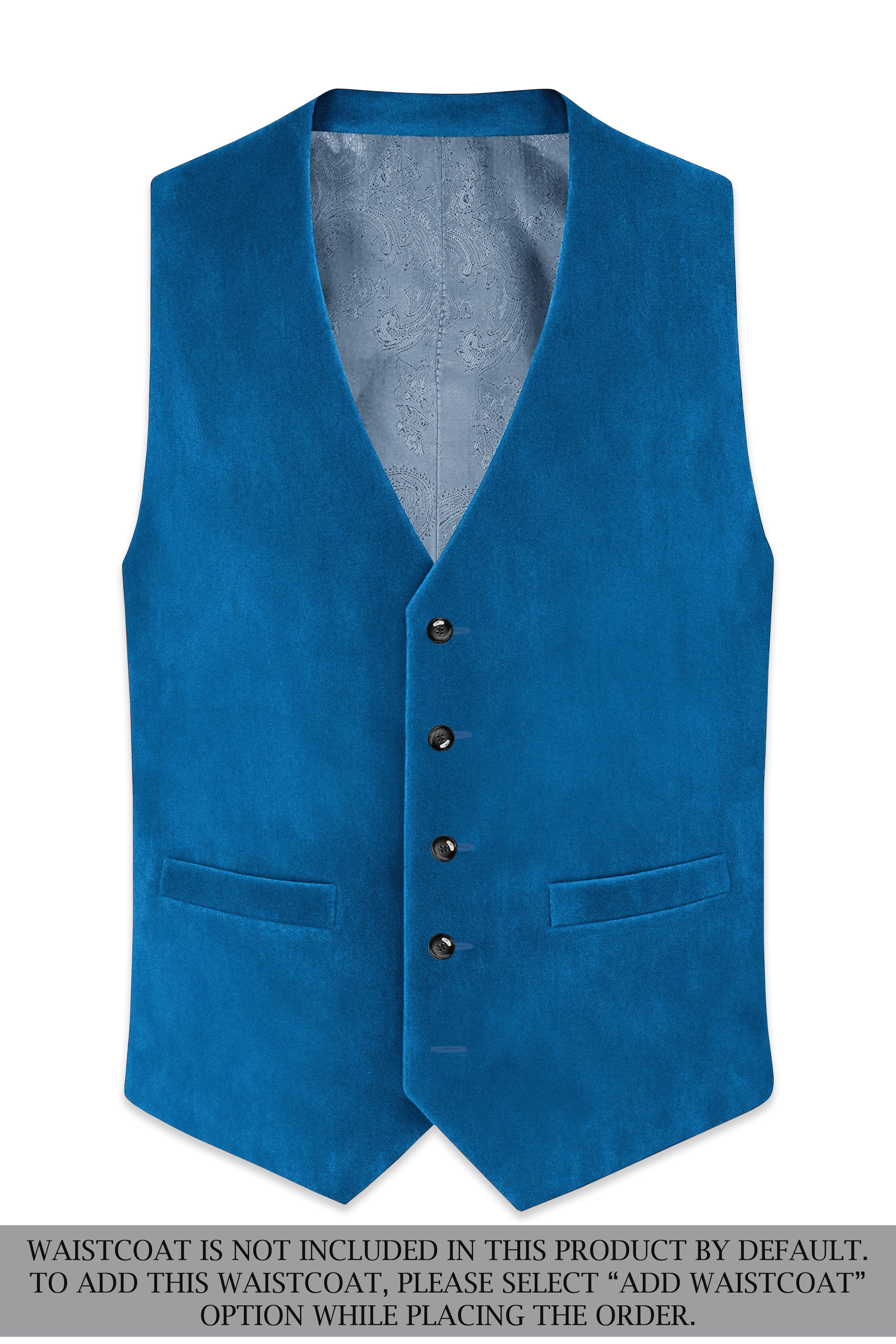Orvian-Venice Blue Velvet Peak Lapel Tuxedo Suit