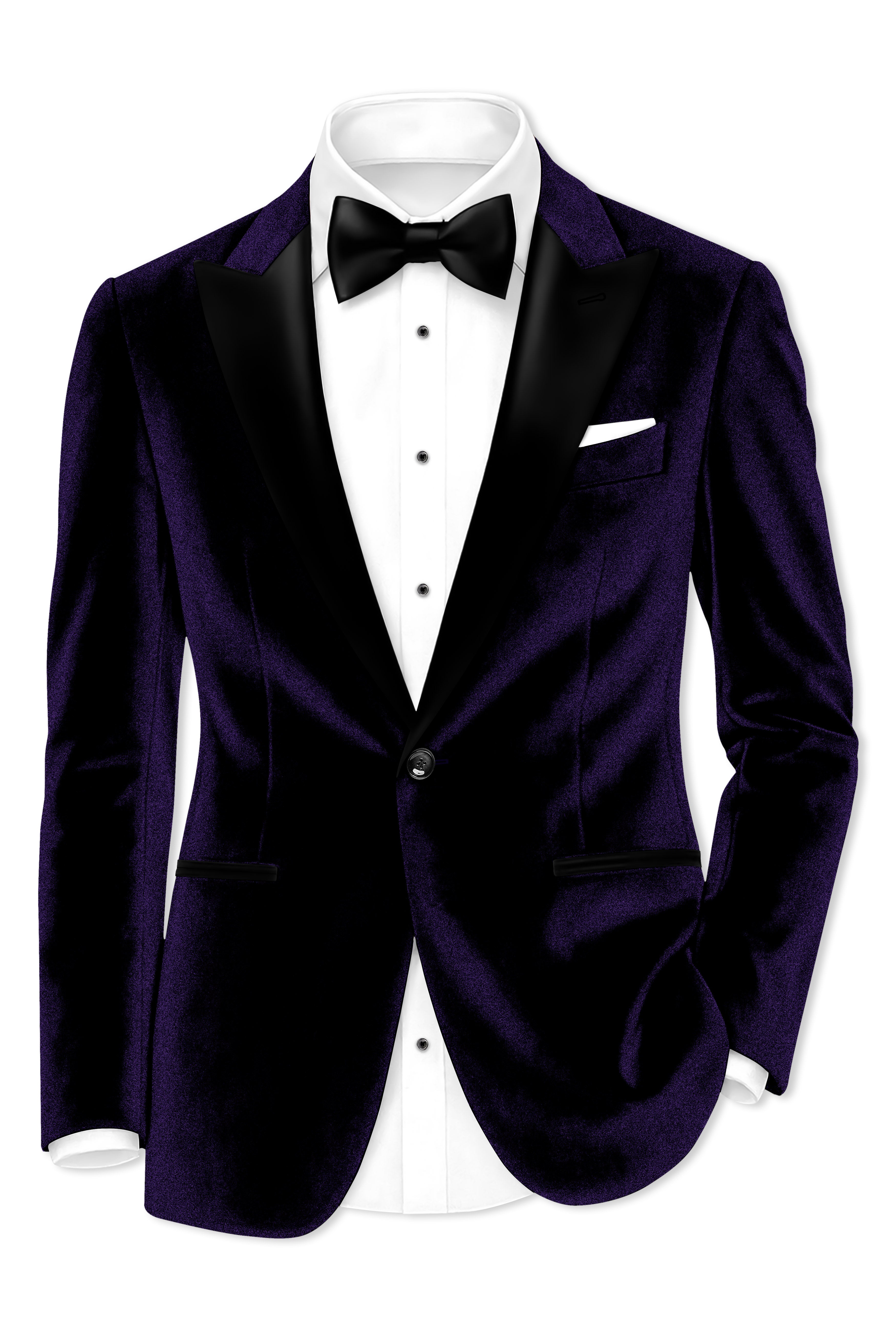 Virelle-Russian Purple Velvet Peak Lapel Tuxedo Suit
