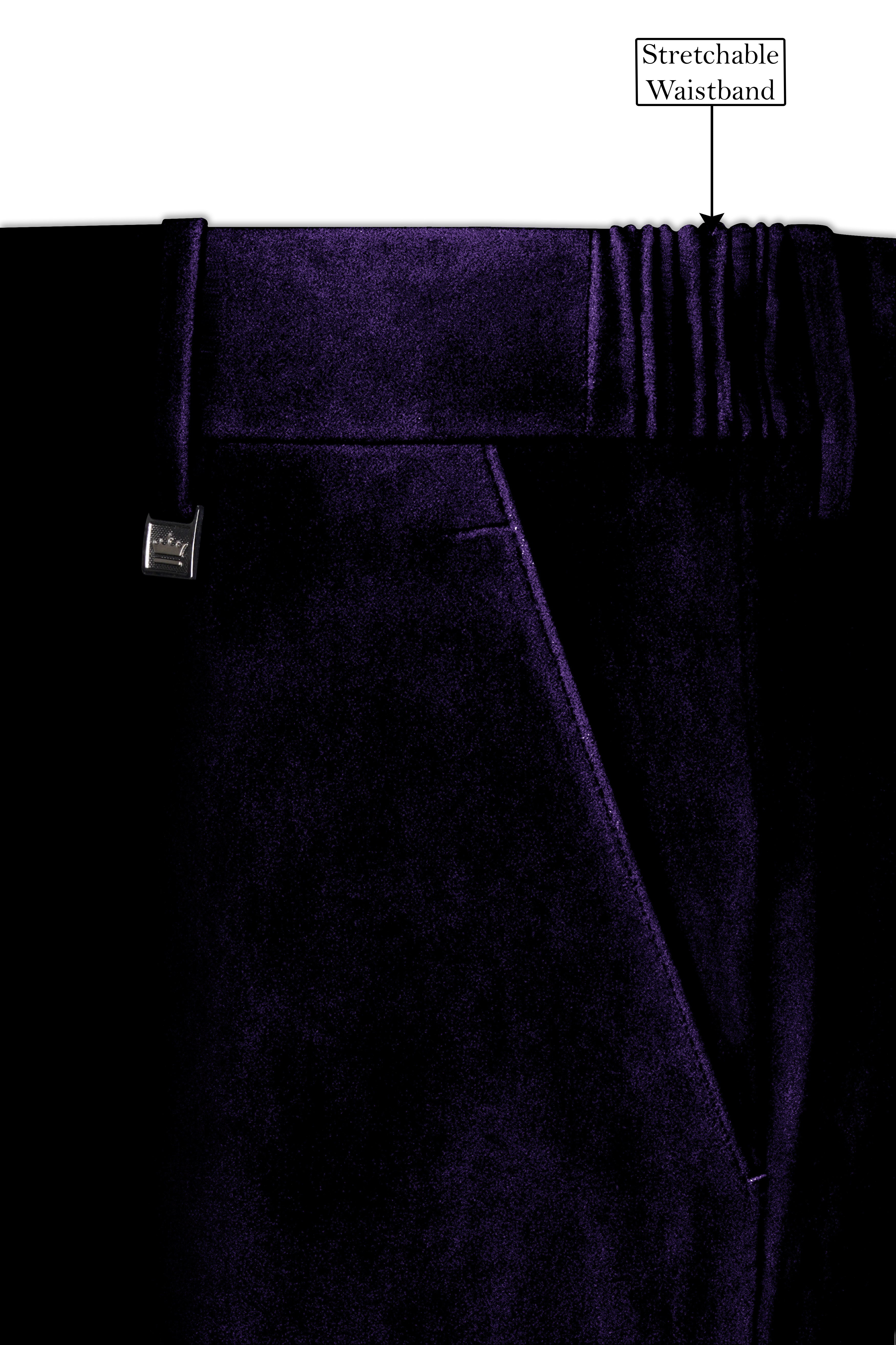 Virelle-Russian Purple Velvet Peak Lapel Tuxedo Suit