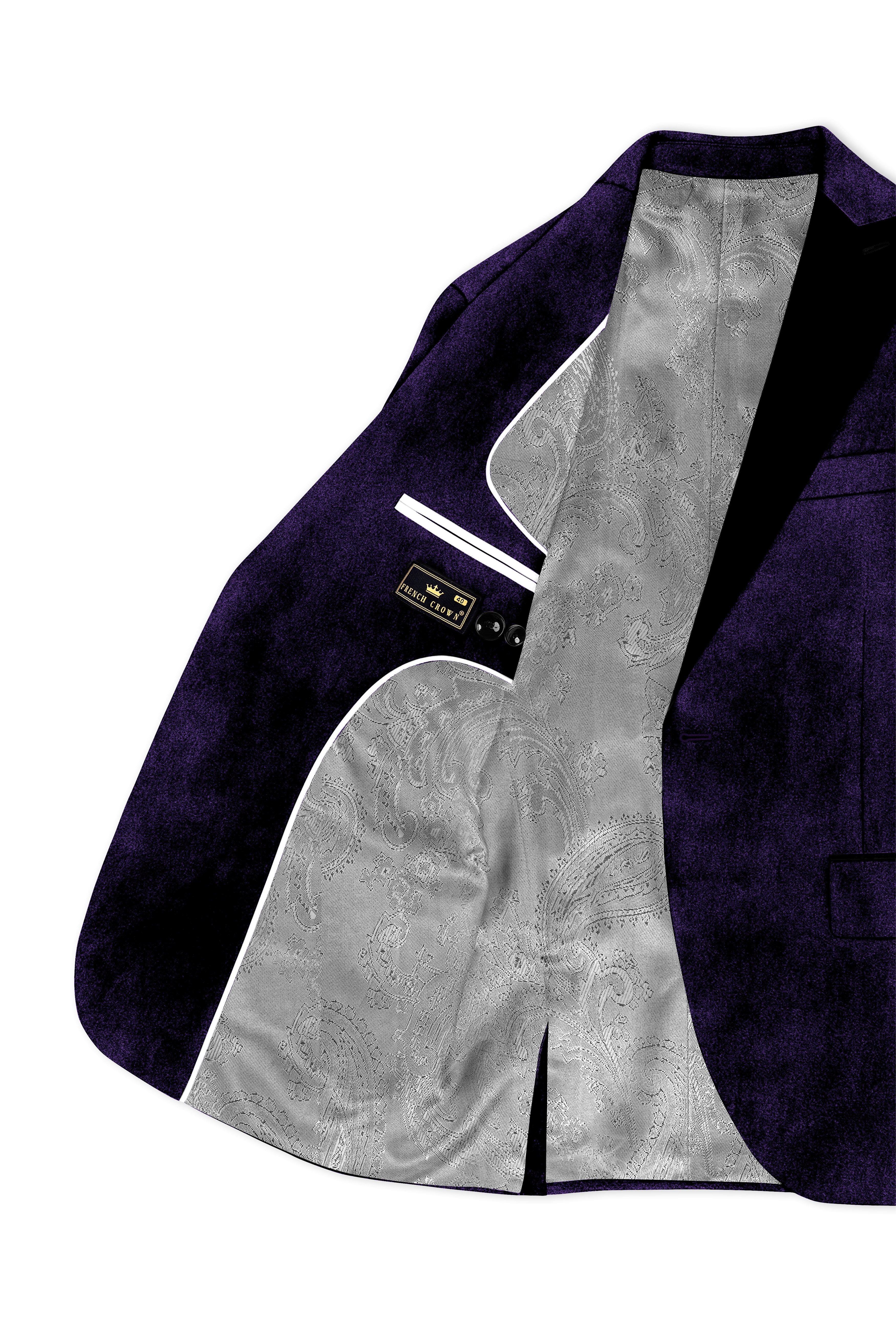 Virelle-Russian Purple Velvet Peak Lapel Tuxedo Suit