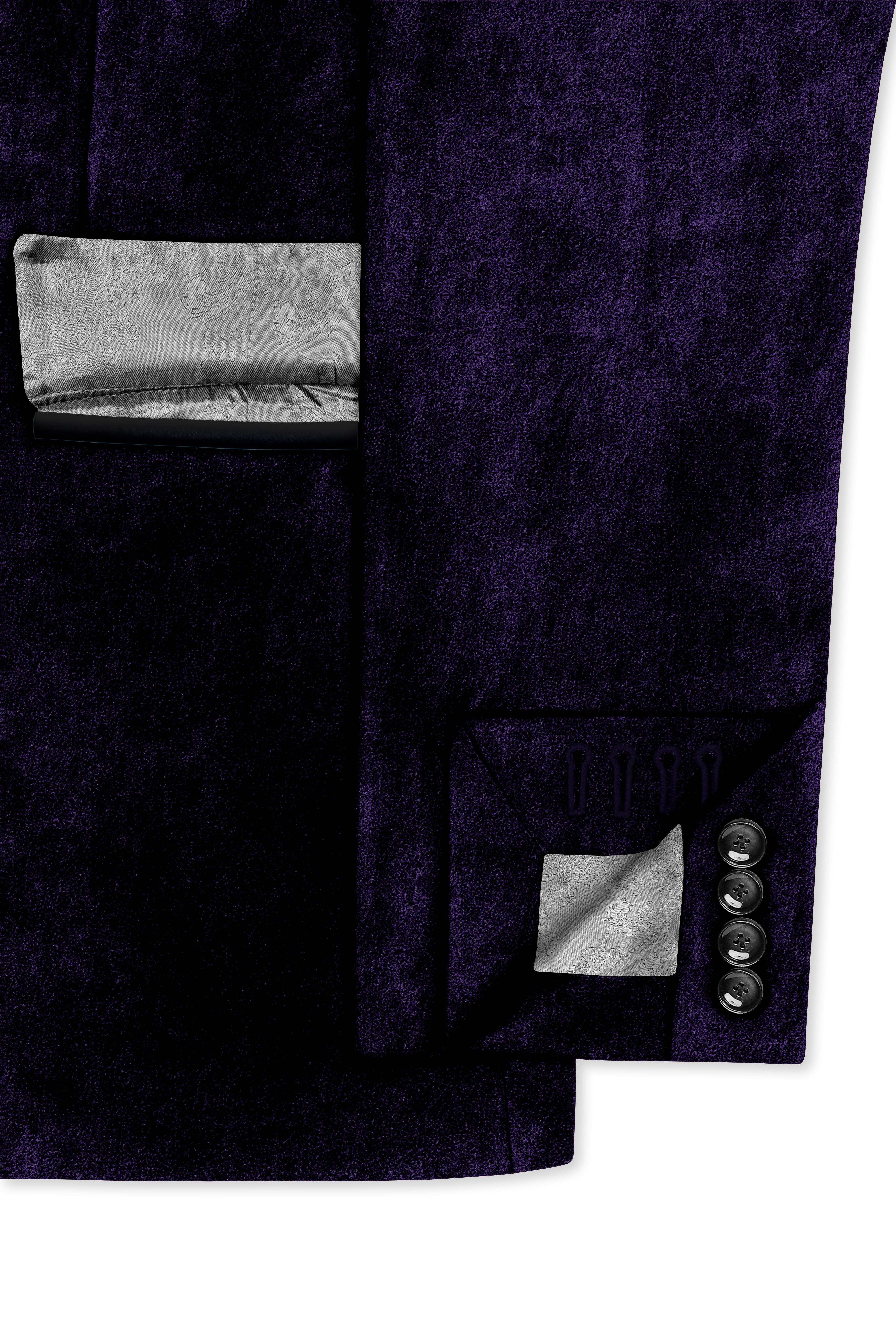Virelle-Russian Purple Velvet Peak Lapel Tuxedo Suit