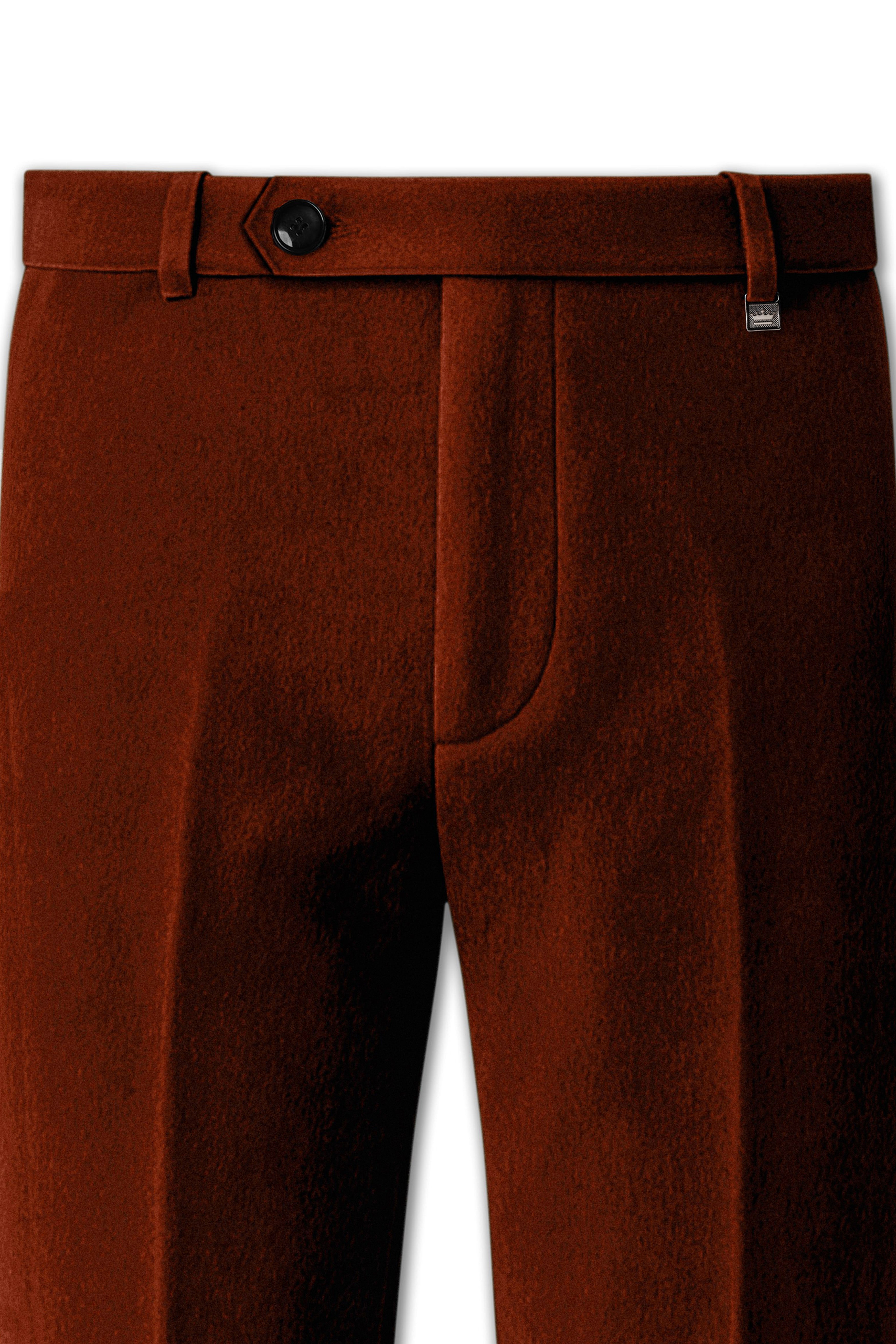 Eldor-Van Cleef Brown Velvet Peak Lapel Tuxedo Suit