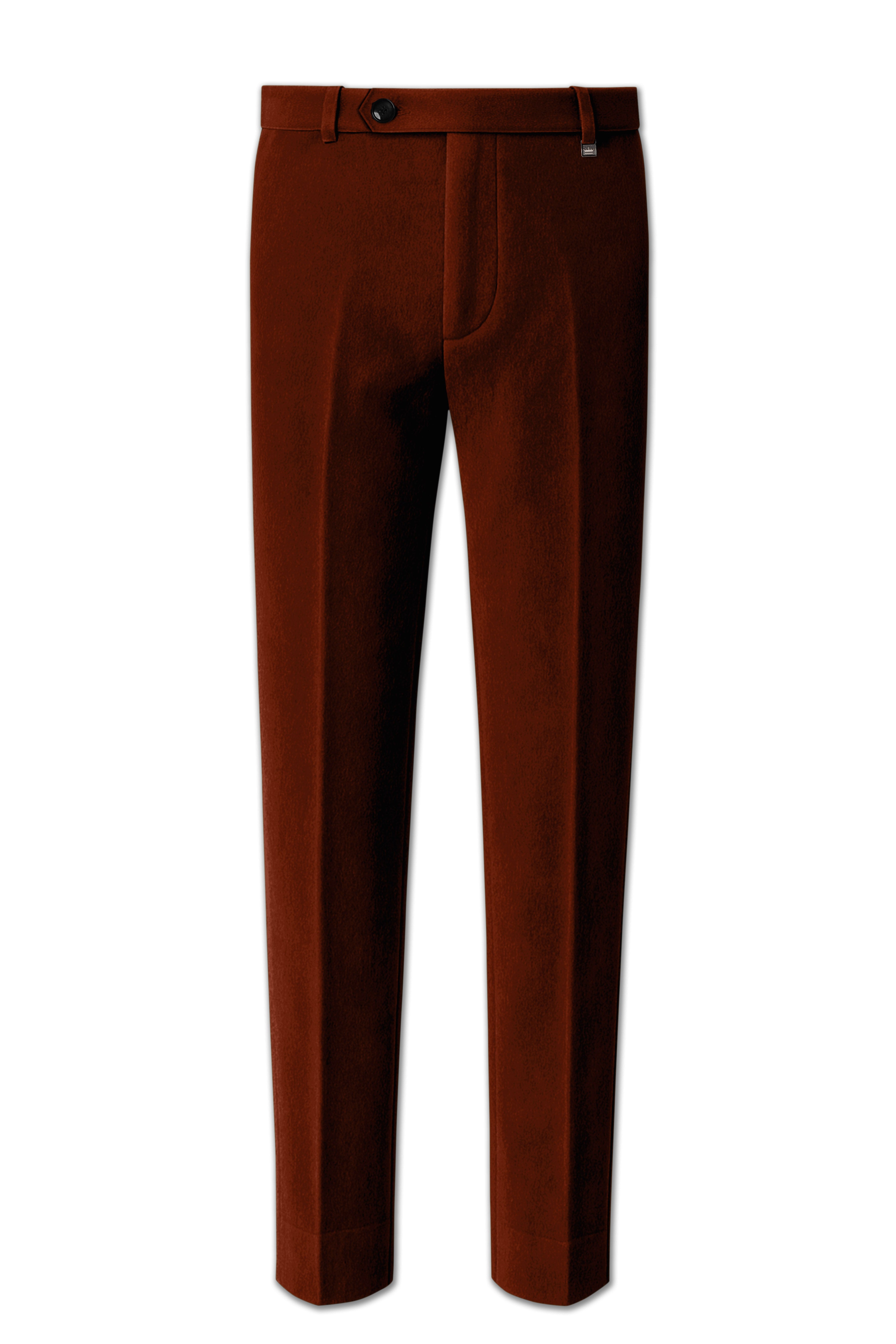 Eldor-Van Cleef Brown Velvet Peak Lapel Tuxedo Suit
