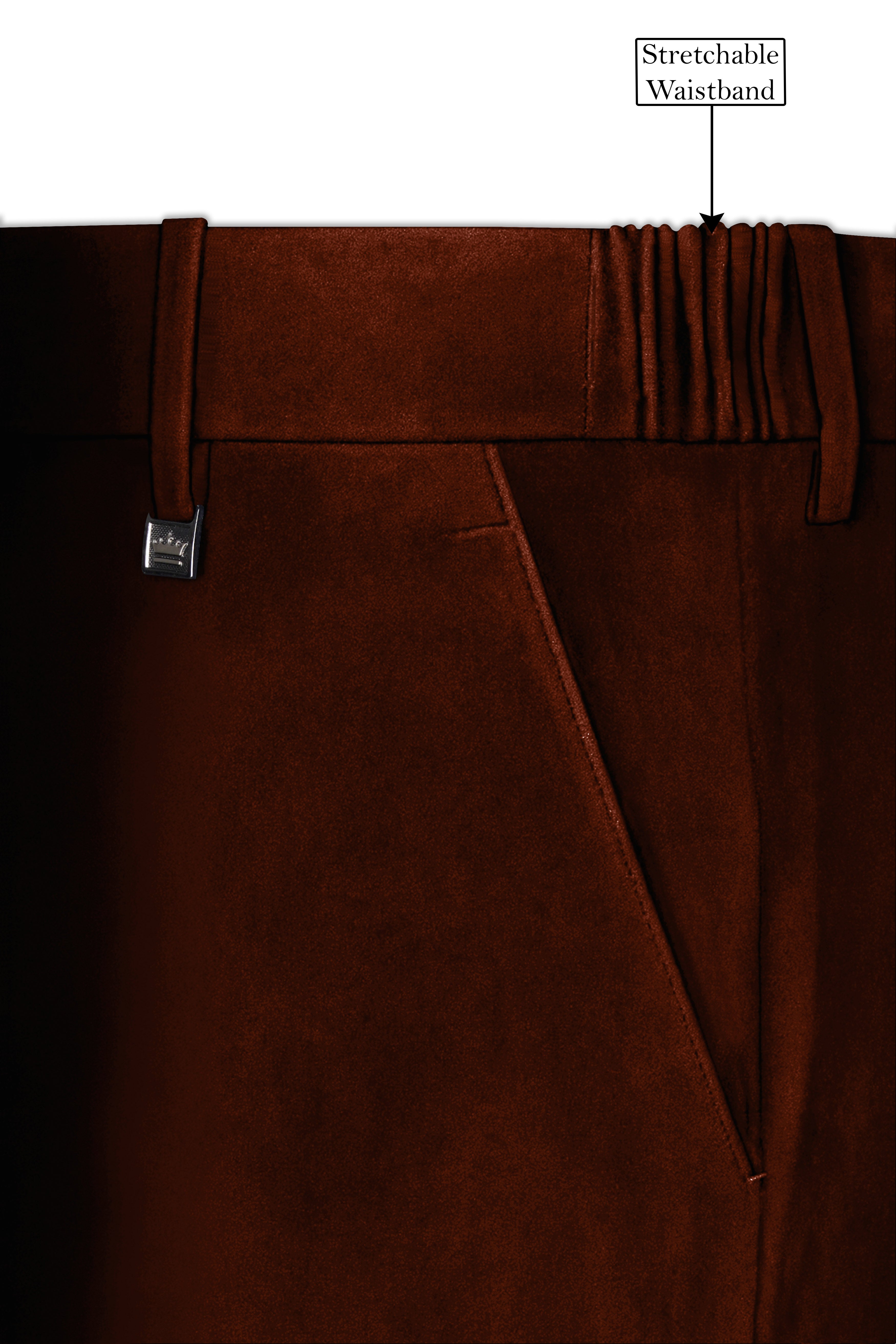 Eldor-Van Cleef Brown Velvet Peak Lapel Tuxedo Suit