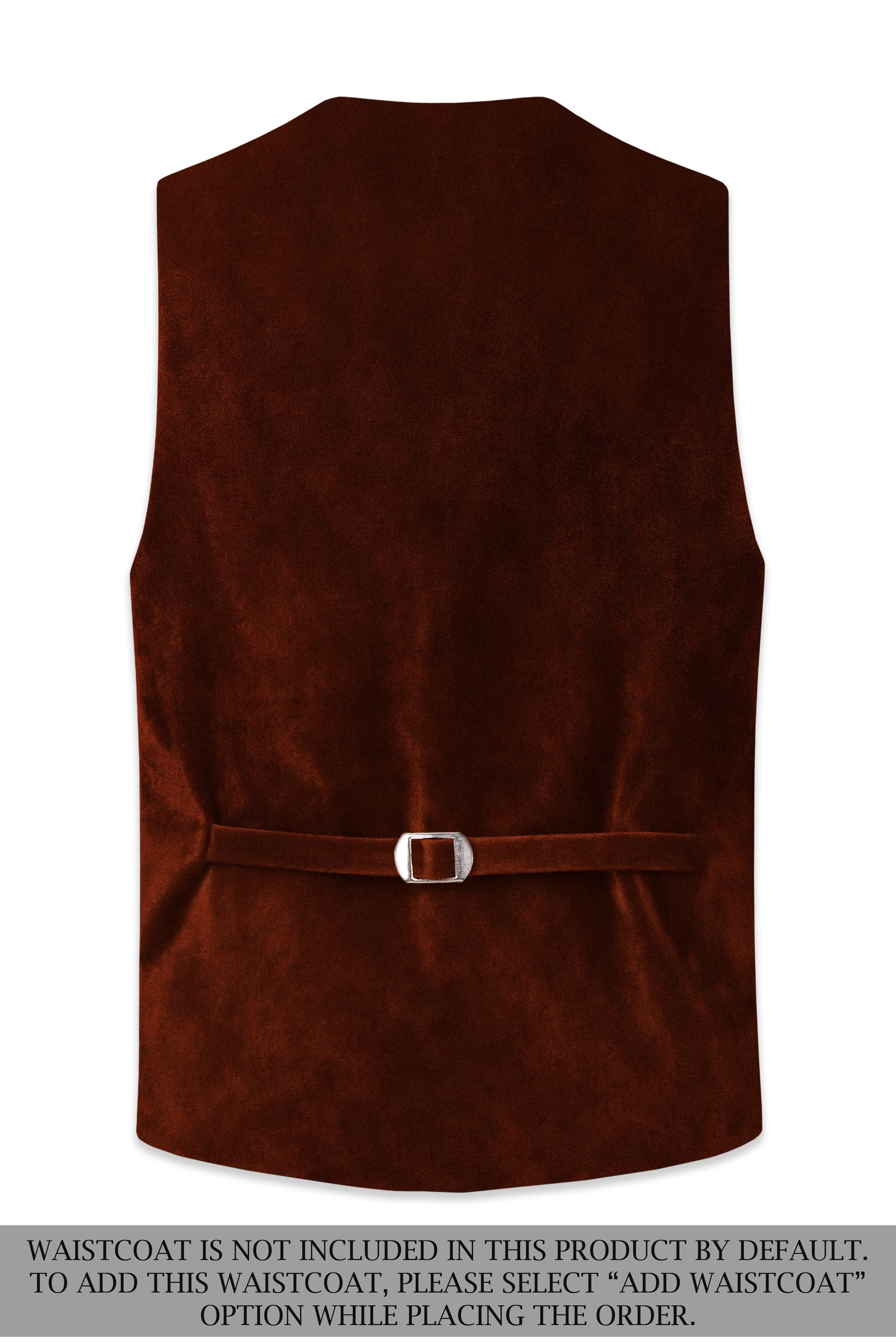 Eldor-Van Cleef Brown Velvet Peak Lapel Tuxedo Suit