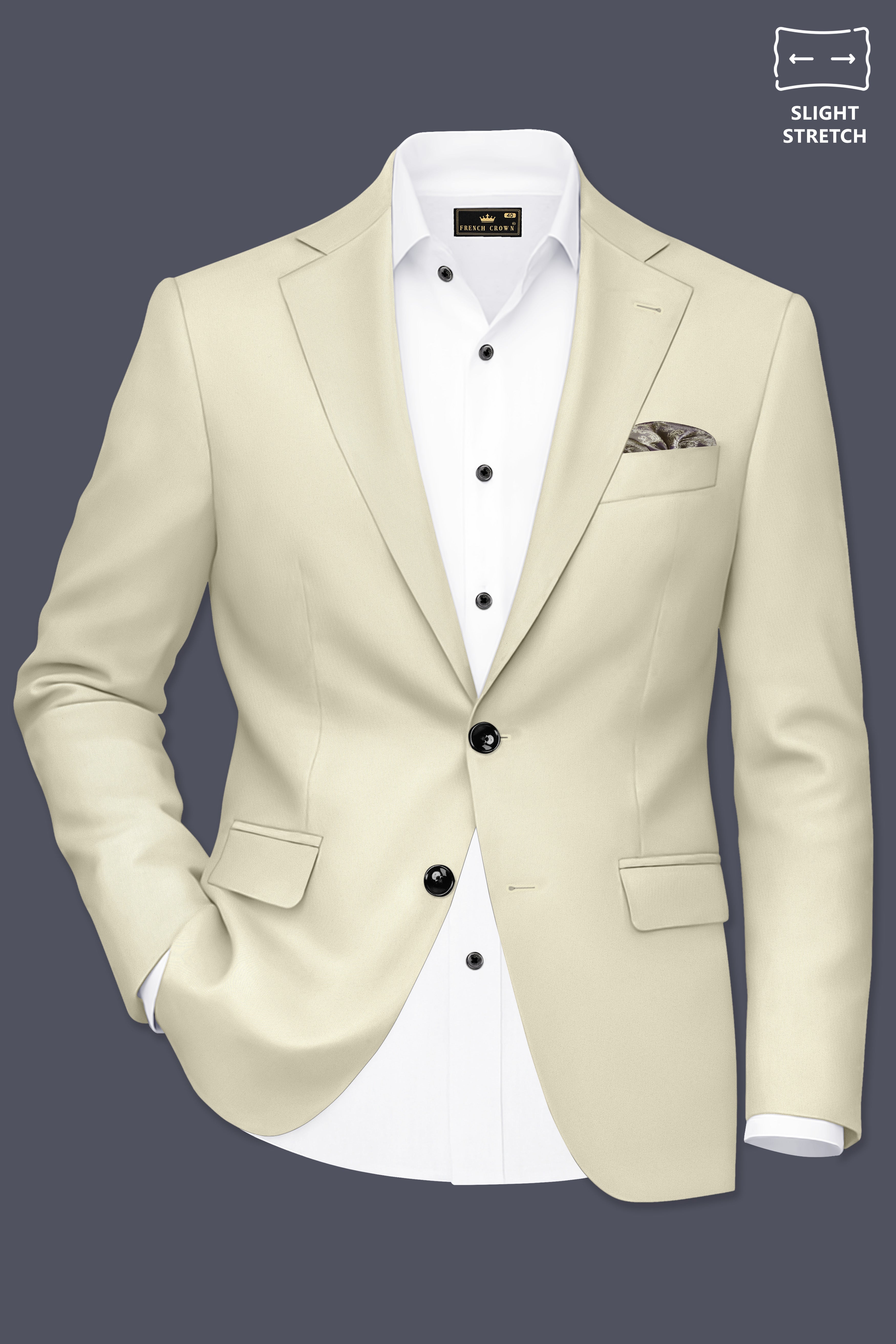Ivory-Sisal Cream Slight Stretch Subtle Sheen Poly-Viscose Single Breasted Suit ST5471-SB-36, ST5471-SB-38, ST5471-SB-40, ST5471-SB-42, ST5471-SB-44, ST5471-SB-46, ST5471-SB-48, ST5471-SB-50, ST5471-SB-52, ST5471-SB-54, ST5471-SB-56, ST5471-SB-58, ST5471-SB-60
