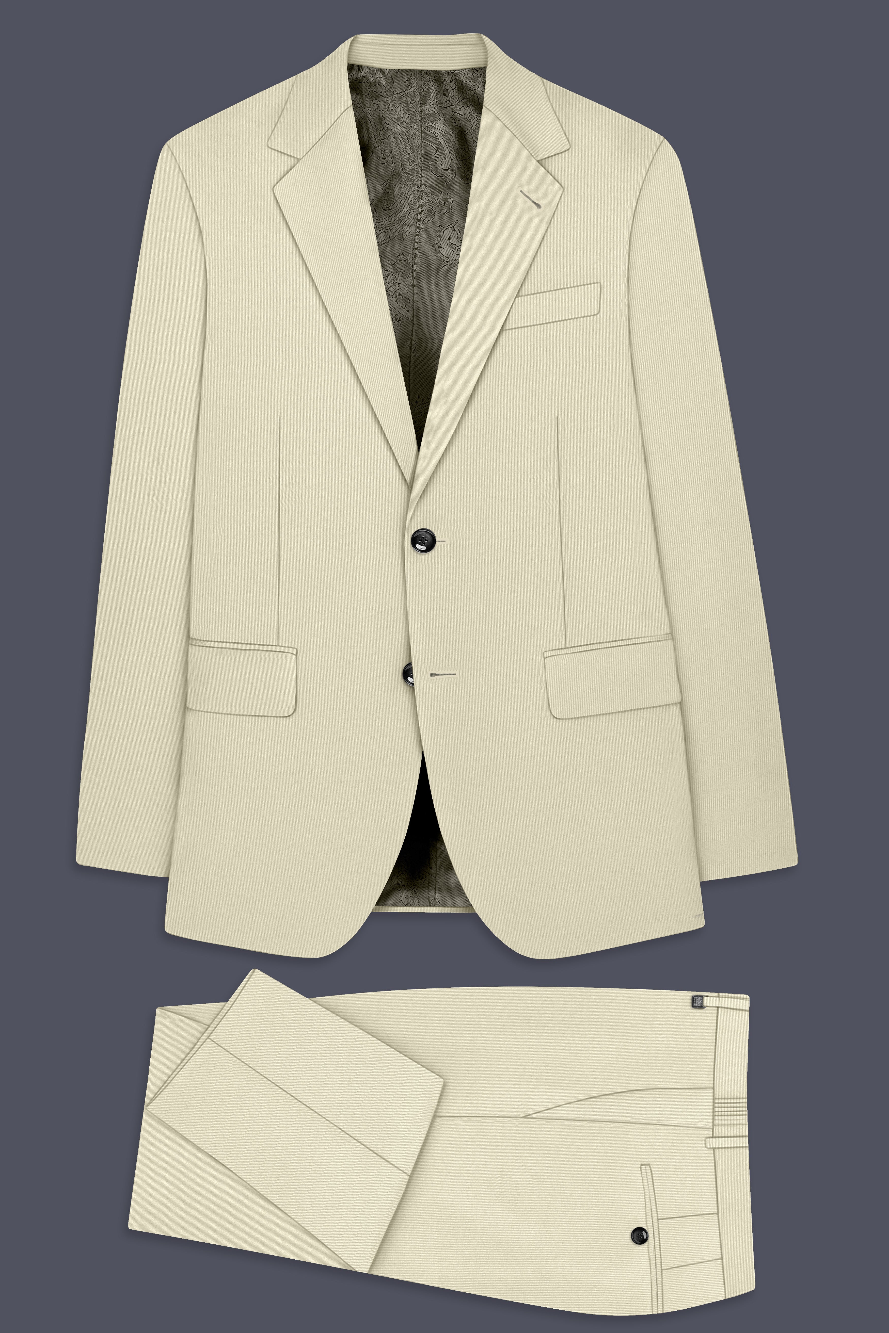 Ivory-Sisal Cream Slight Stretch Subtle Sheen Poly-Viscose Single Breasted Suit ST5471-SB-36, ST5471-SB-38, ST5471-SB-40, ST5471-SB-42, ST5471-SB-44, ST5471-SB-46, ST5471-SB-48, ST5471-SB-50, ST5471-SB-52, ST5471-SB-54, ST5471-SB-56, ST5471-SB-58, ST5471-SB-60
