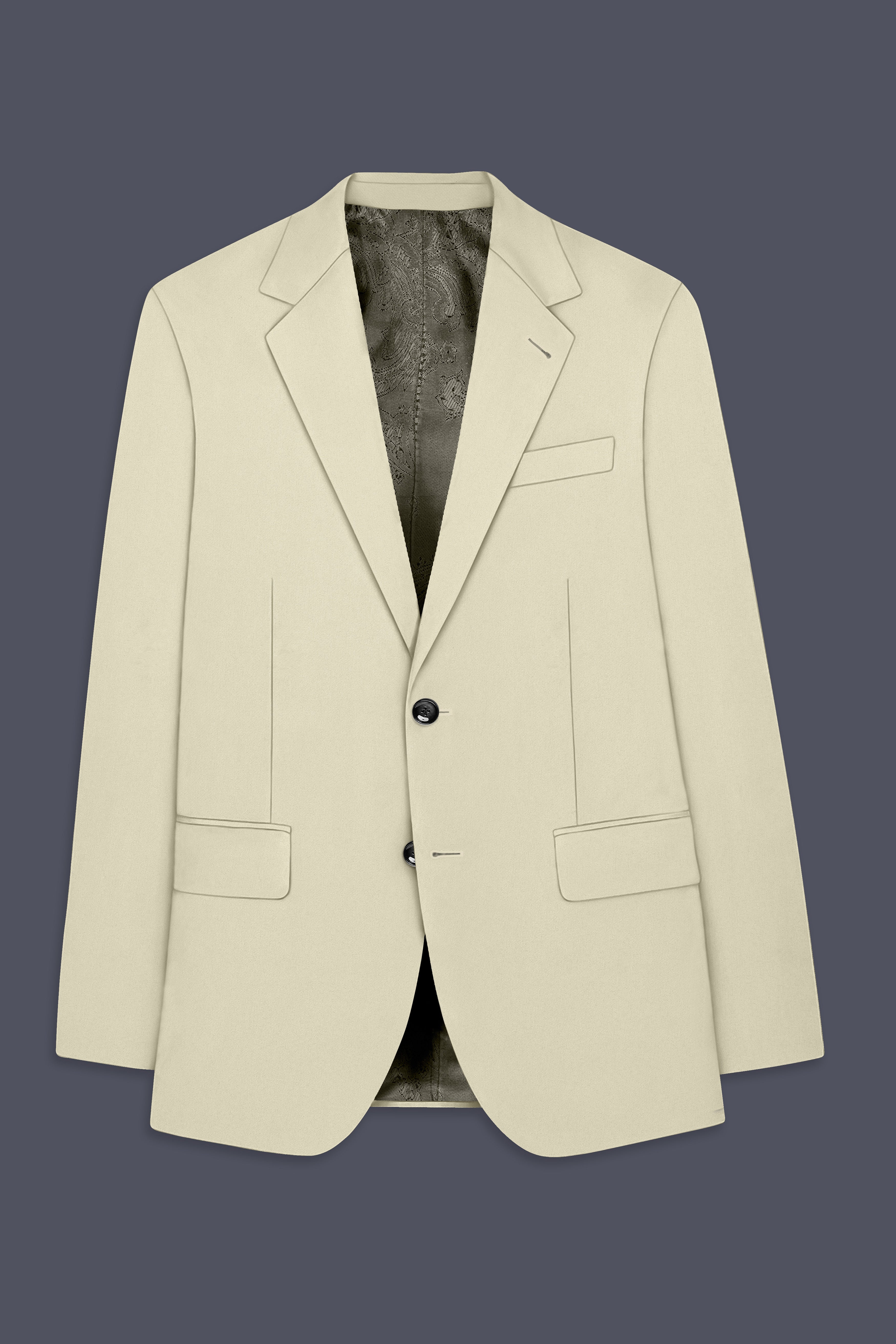Ivory-Sisal Cream Slight Stretch Subtle Sheen Poly-Viscose Single Breasted Suit ST5471-SB-36, ST5471-SB-38, ST5471-SB-40, ST5471-SB-42, ST5471-SB-44, ST5471-SB-46, ST5471-SB-48, ST5471-SB-50, ST5471-SB-52, ST5471-SB-54, ST5471-SB-56, ST5471-SB-58, ST5471-SB-60
