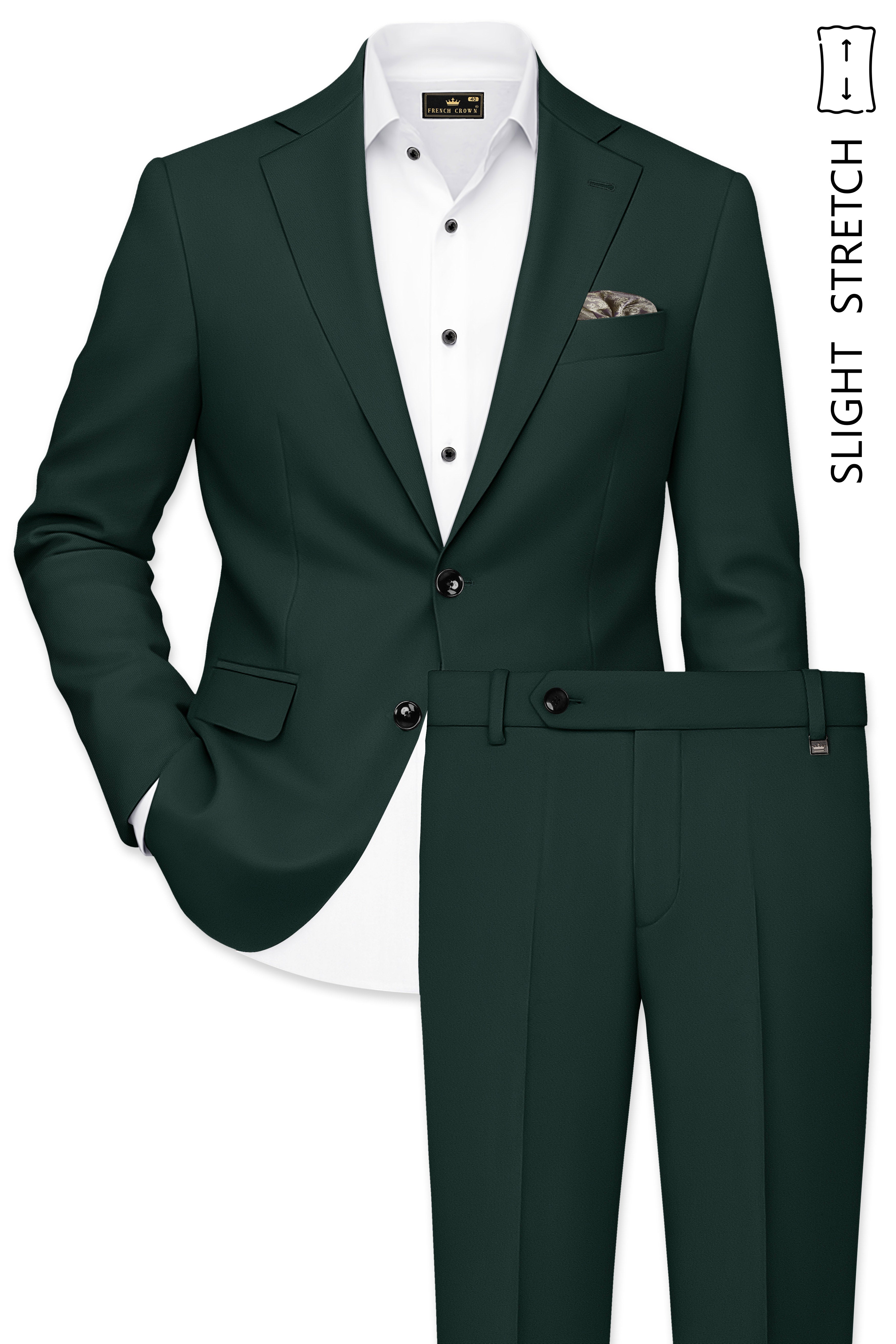 Viridian-Gable Green Slight Stretch Subtle Sheen Poly-Viscose Single Breasted Suit