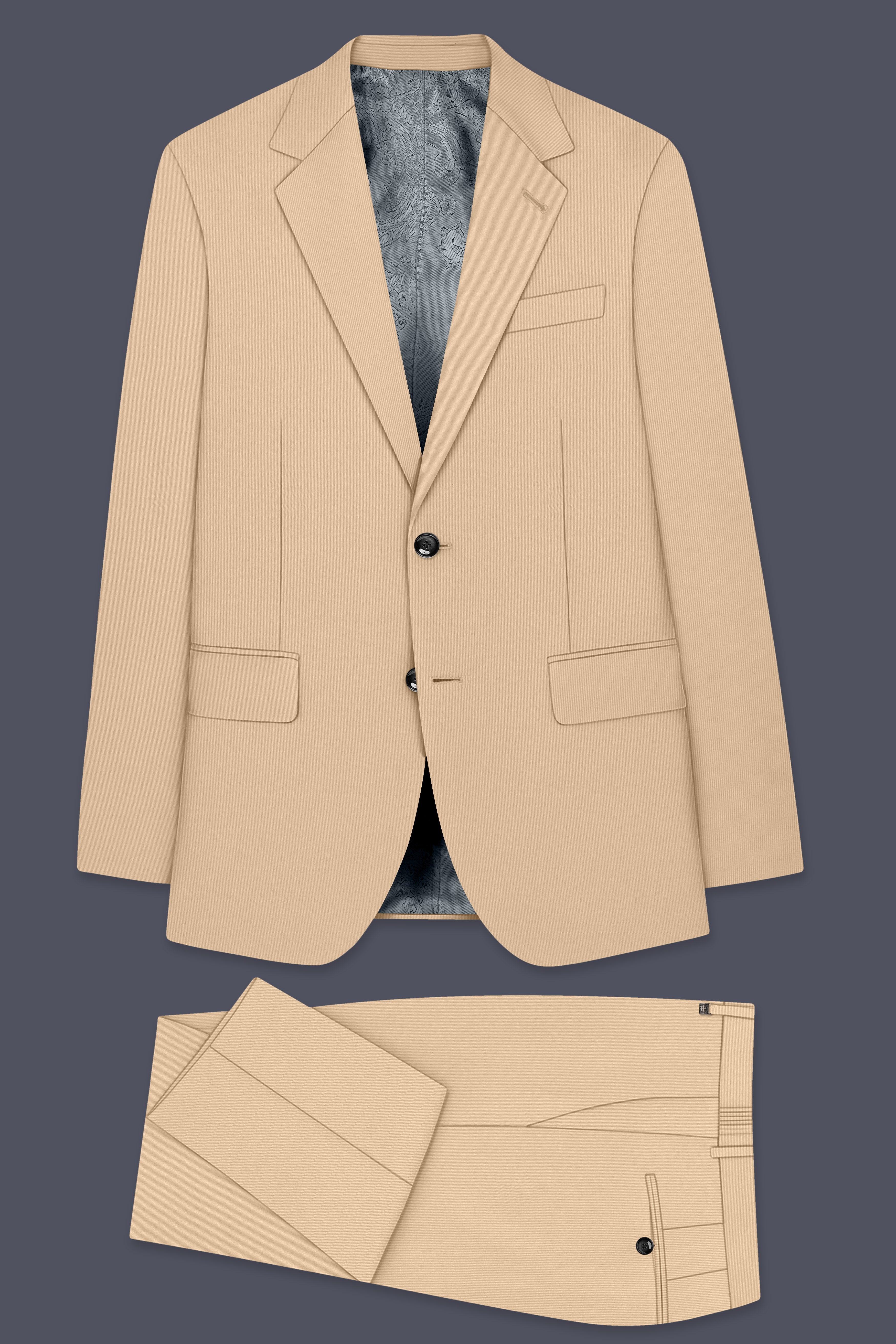 Ecru-Cashmere Cream Slight Stretch Subtle Sheen Poly-Viscose Single Breasted Suit ST5476-SB-36, ST5476-SB-38, ST5476-SB-40, ST5476-SB-42, ST5476-SB-44, ST5476-SB-46, ST5476-SB-48, ST5476-SB-50, ST5476-SB-52, ST5476-SB-54, ST5476-SB-56, ST5476-SB-58, ST5476-SB-60
