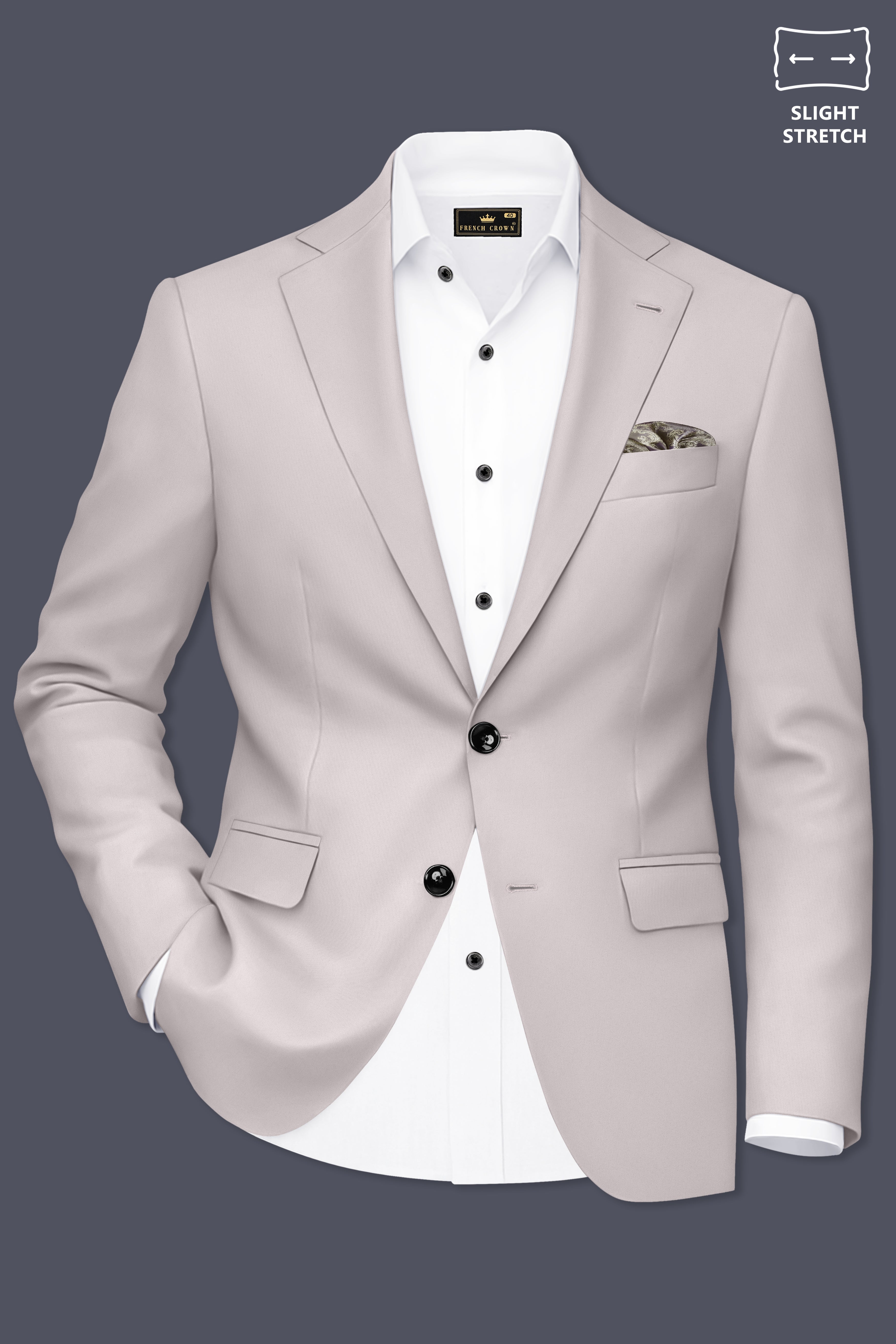 Lustre-Cloud Cream Solid Premium Poly-Viscose Single Breasted Suit