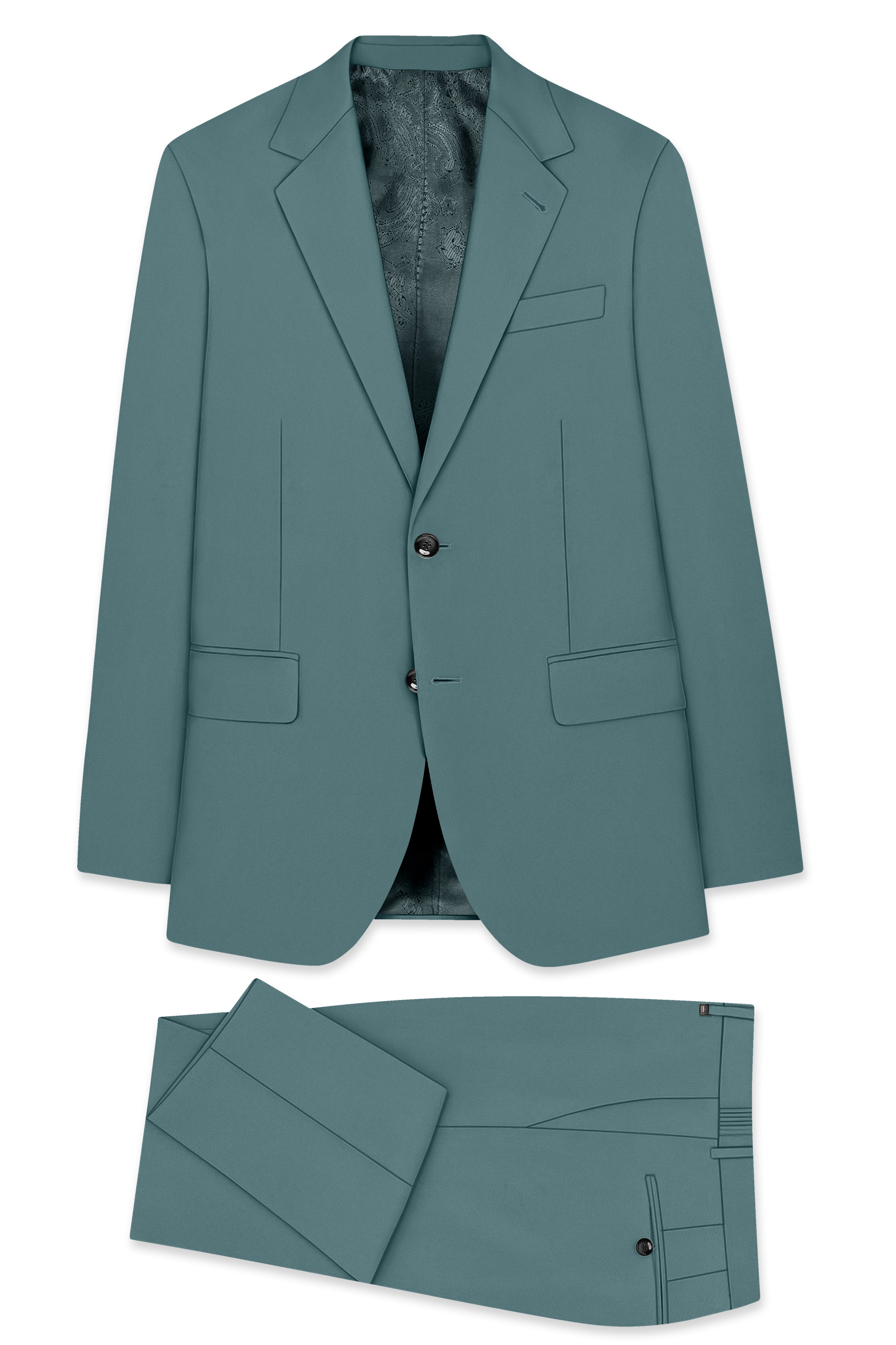Emerald-Beetle Green Solid Premium Poly-Viscose Single Breasted Emerald-Beetle Green Solid Premium Poly-Viscose Single Breasted