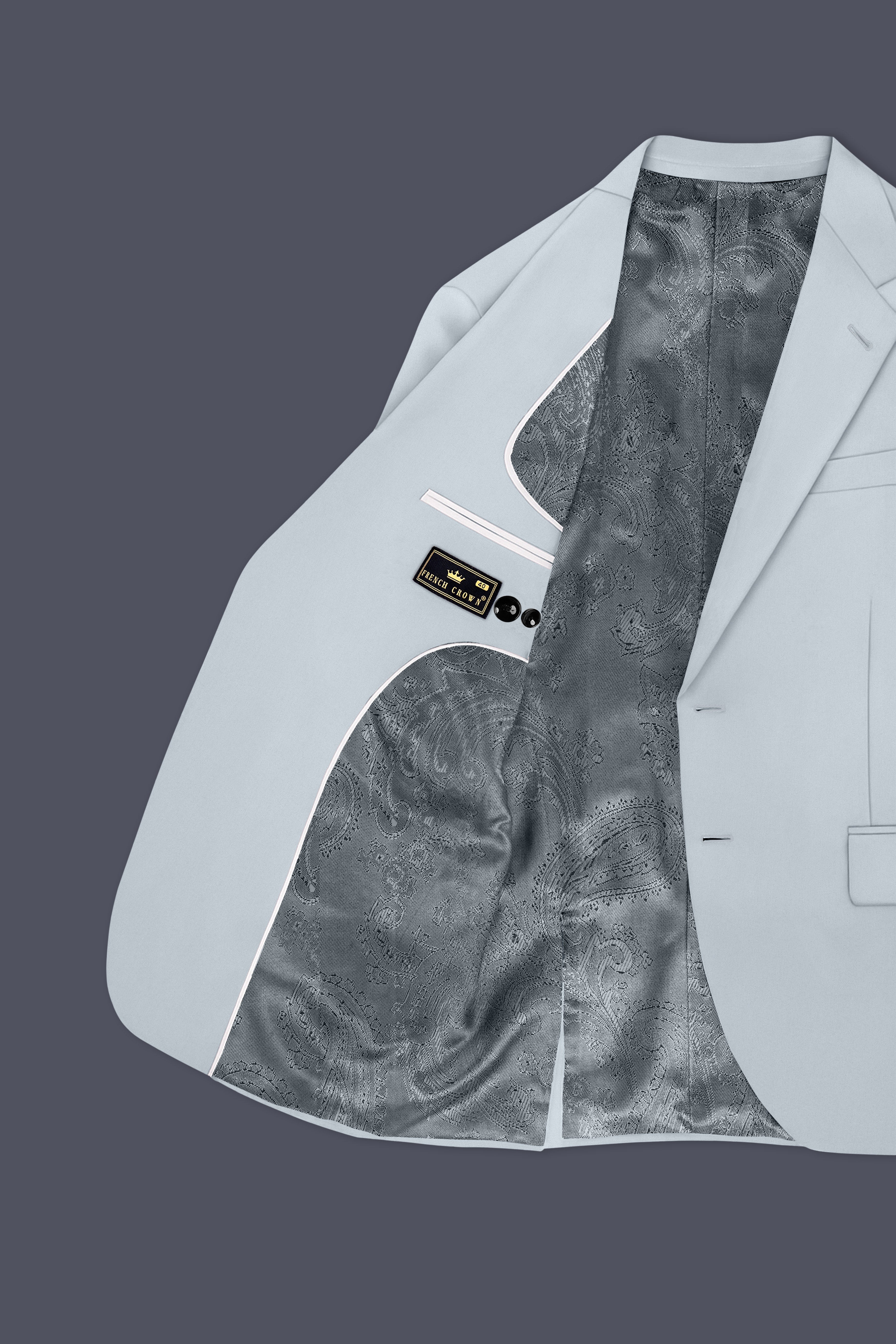 Dorian-Chalice Gray Solid Premium Poly-Viscose Single Breasted