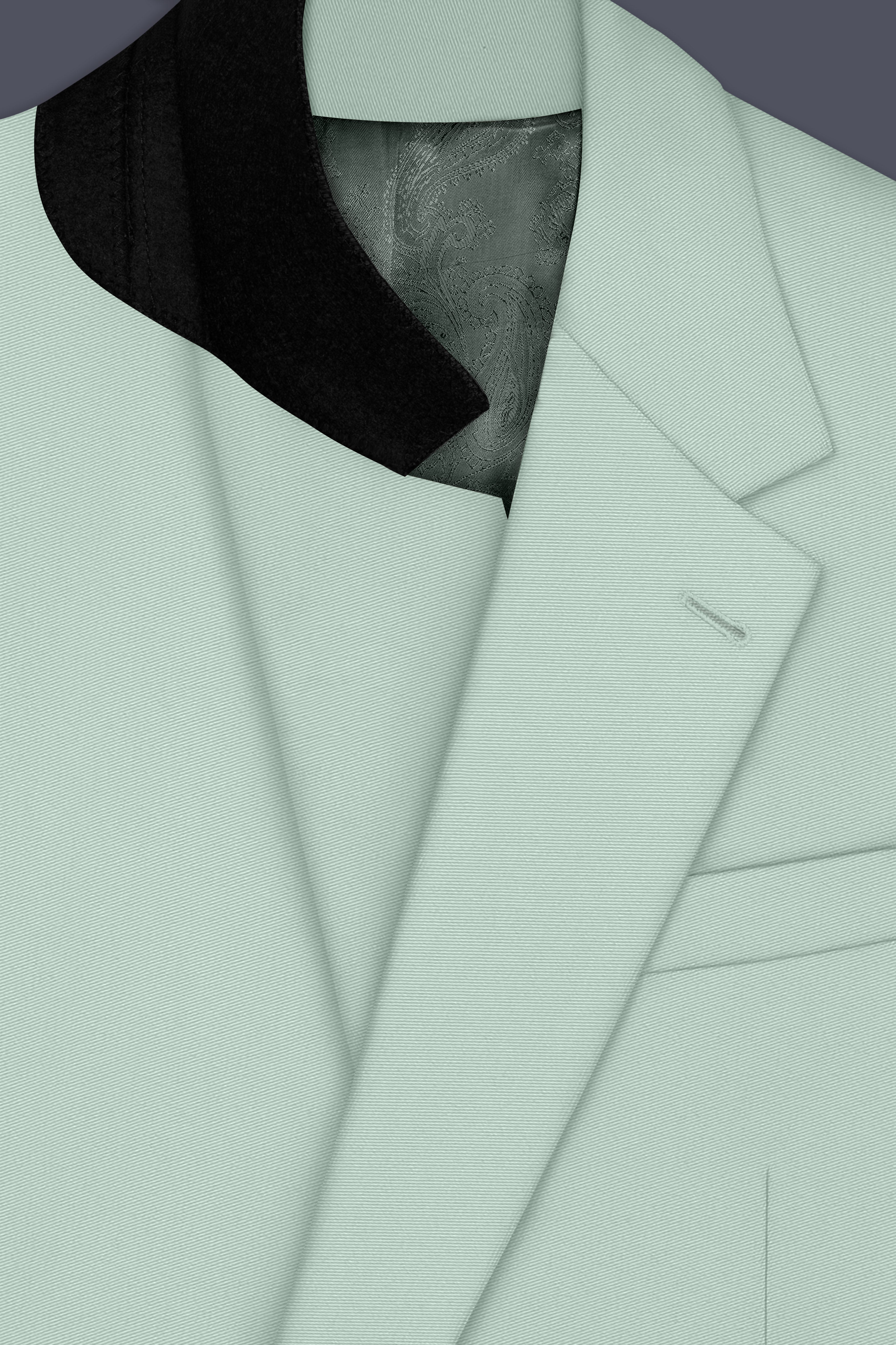 Umbra-Shadow Green Solid Premium Poly-Viscose Single Breasted Suit