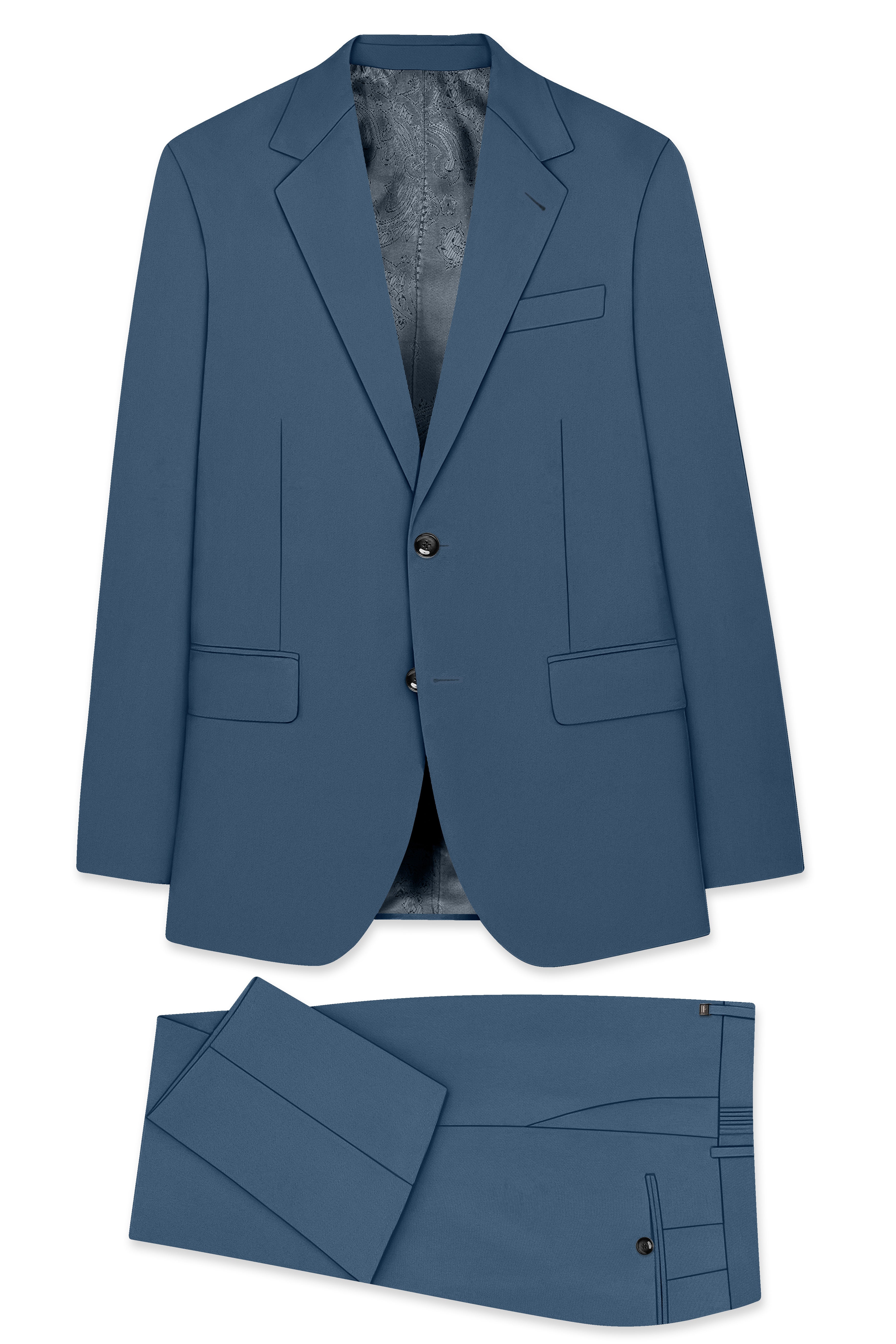 Azure-Nile Blue Slight Stretch Subtle Sheen Poly-Viscose Single Breasted Suit ST5482-SB-36, ST5482-SB-38, ST5482-SB-40, ST5482-SB-42, ST5482-SB-44, ST5482-SB-46, ST5482-SB-48, ST5482-SB-50, ST5482-SB-52, ST5482-SB-54, ST5482-SB-56, ST5482-SB-58, ST5482-SB-60
