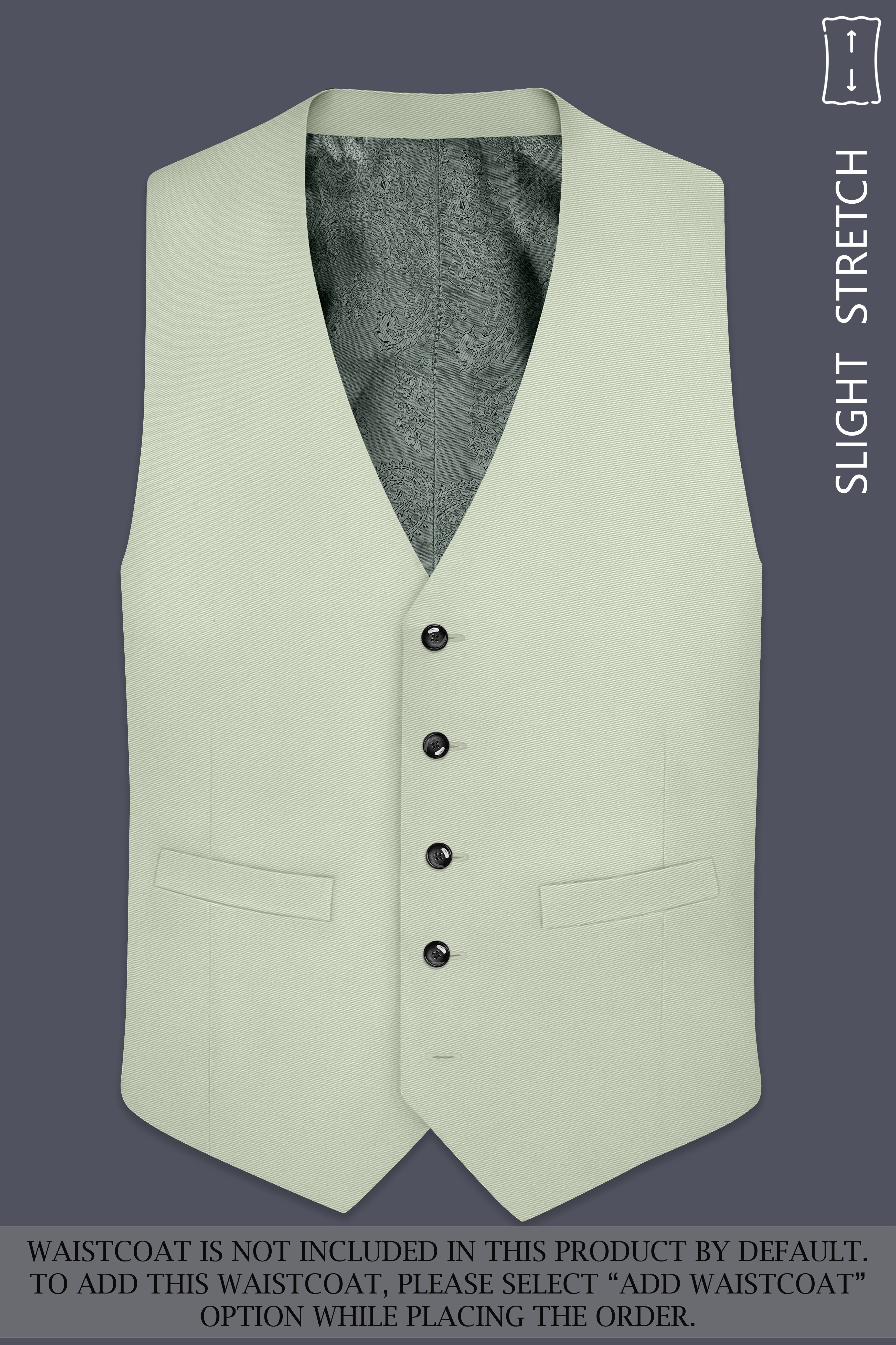 Breeze-Mint Green Solid Premium Poly-Viscose Single Breasted Suit