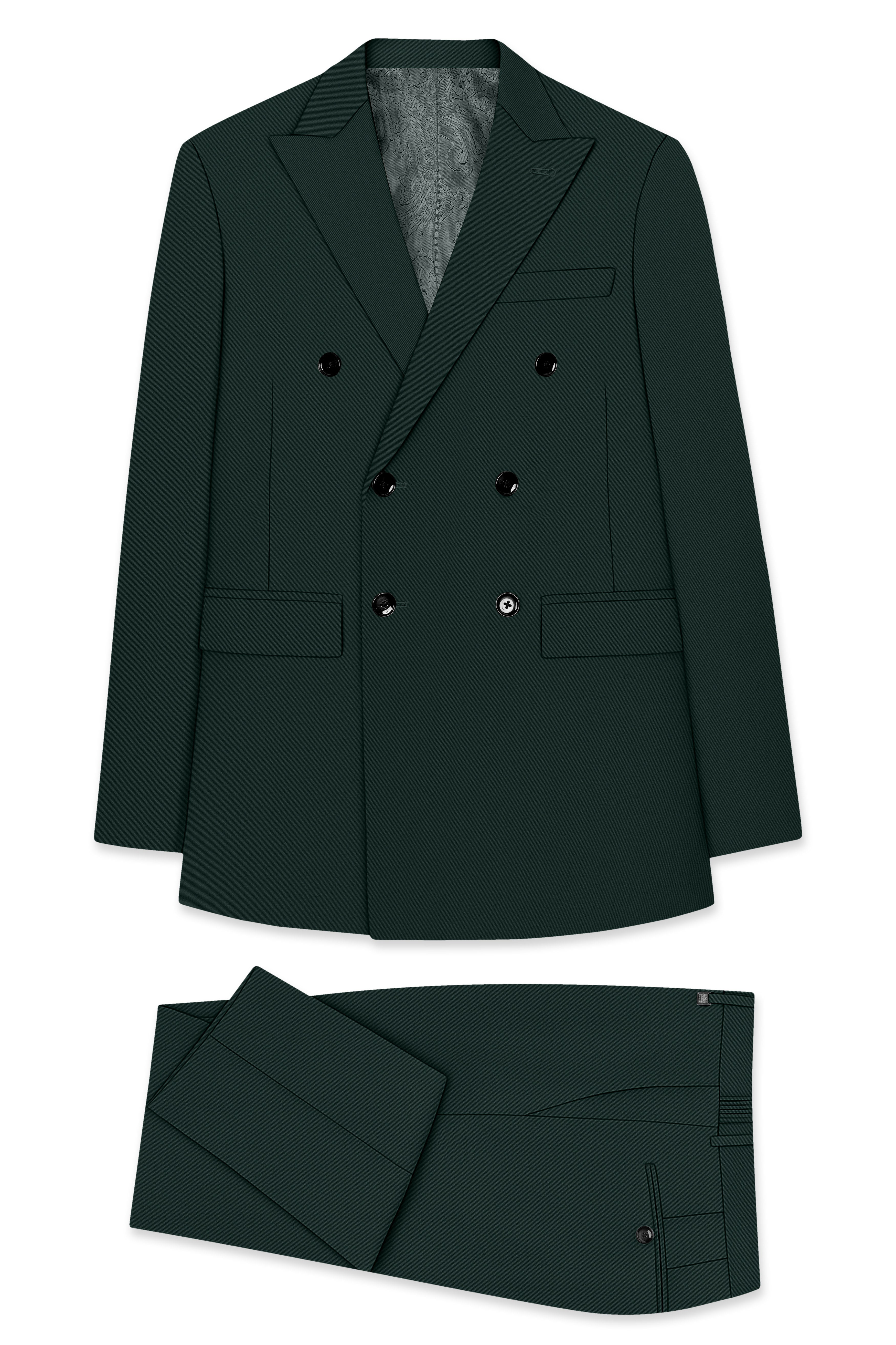 Viridian-Gable Green Slight Stretch Subtle Sheen Poly-Viscose Double Breasted Suit ST5486-DB-36, ST5486-DB-38, ST5486-DB-40, ST5486-DB-42, ST5486-DB-44, ST5486-DB-46, ST5486-DB-48, ST5486-DB-50, ST5486-DB-52, ST5486-DB-54, ST5486-DB-56, ST5486-DB-58, ST5486-DB-60
