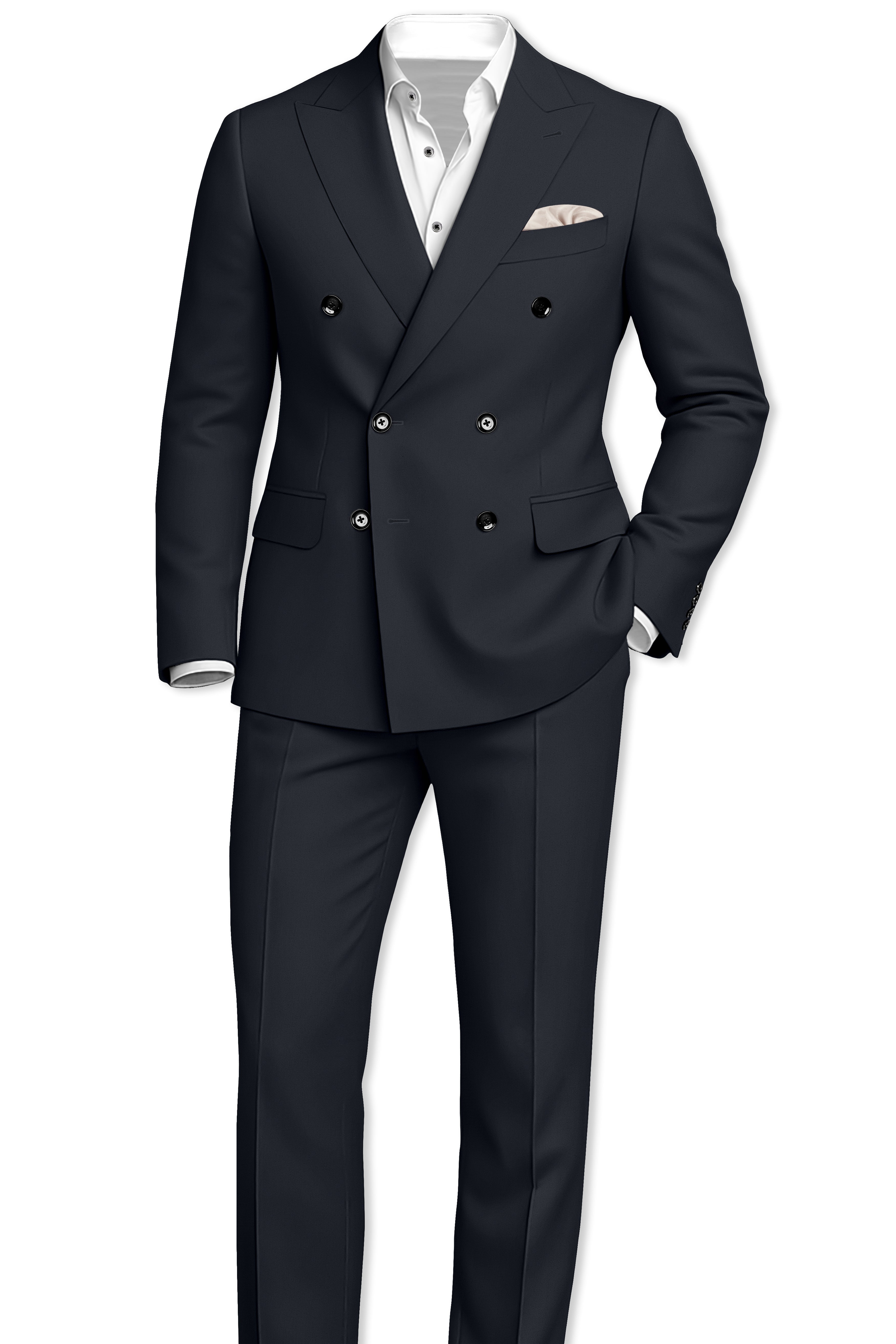 Sterling-Piano Gray Slight Stretch Subtle Sheen Poly-Viscose Double Breasted Suit ST5487-DB-36, ST5487-DB-38, ST5487-DB-40, ST5487-DB-42, ST5487-DB-44, ST5487-DB-46, ST5487-DB-48, ST5487-DB-50, ST5487-DB-52, ST5487-DB-54, ST5487-DB-56, ST5487-DB-58, ST5487-DB-60
