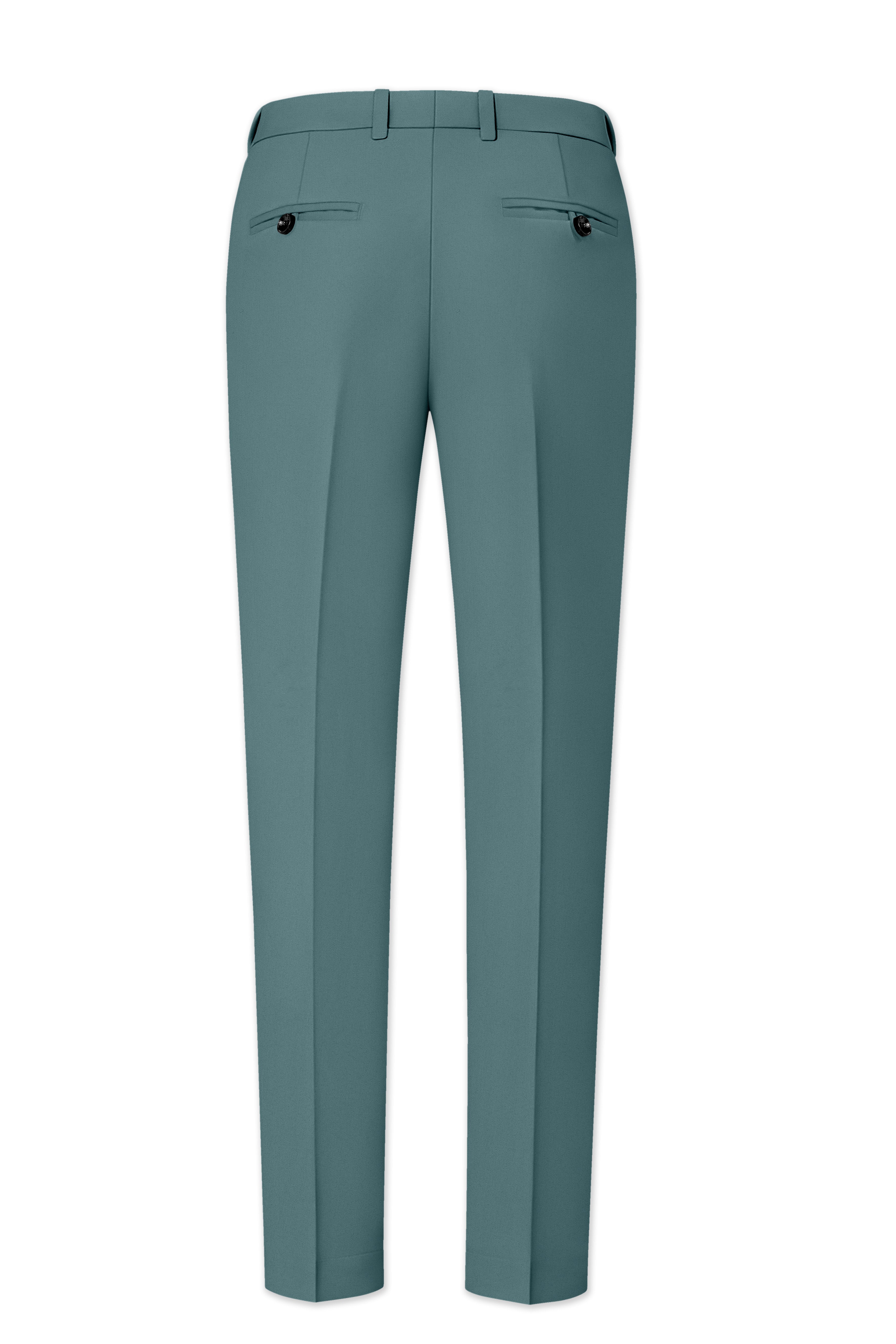 Emerald-Beetle Green Solid Premium Poly-Viscose Double Breasted Suit For Men 