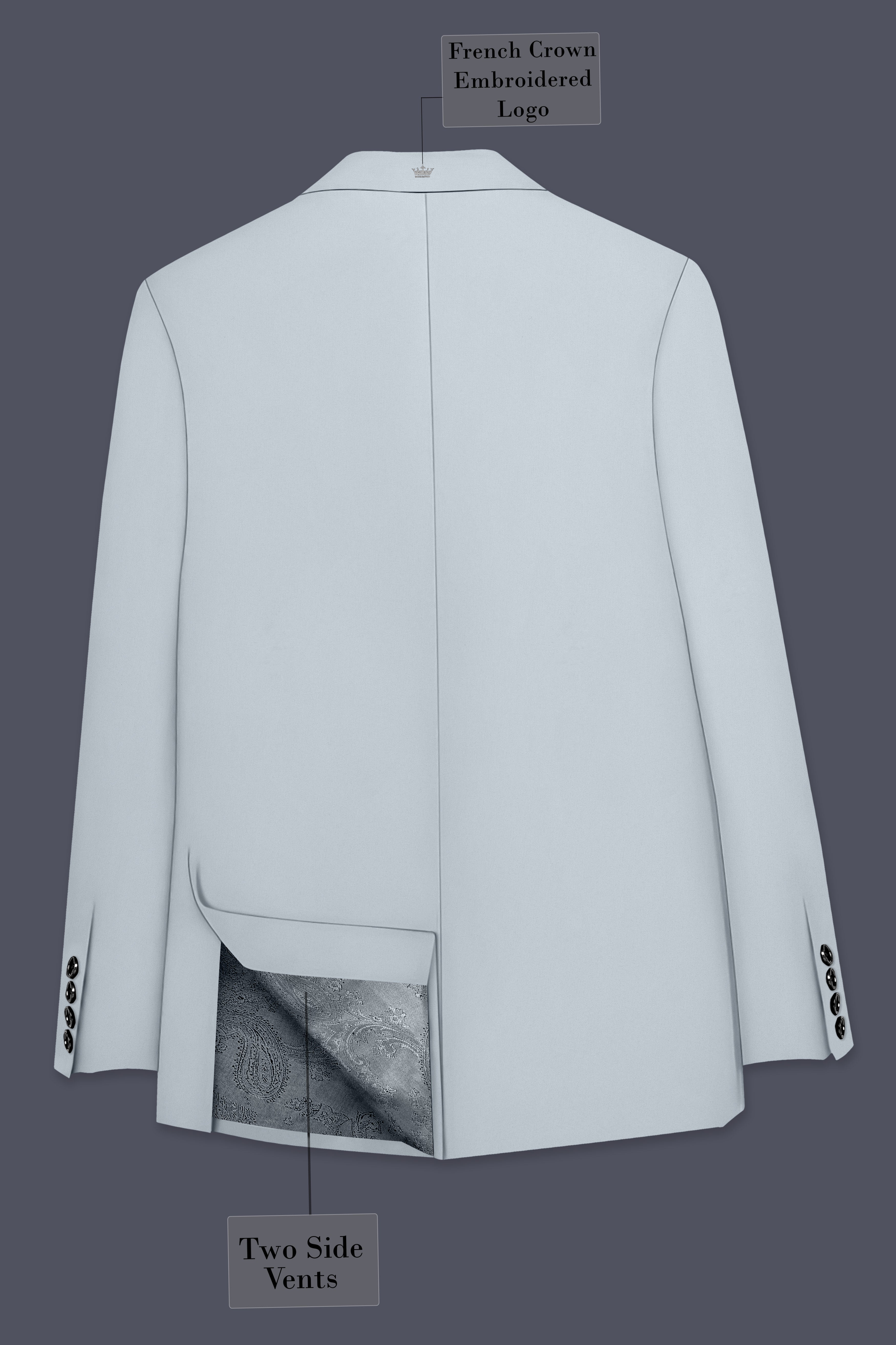 Dorian-Chalice Gray Slight Stretch Subtle Sheen Poly-Viscose Double Breasted Suit ST5494-DB-36, ST5494-DB-38, ST5494-DB-40, ST5494-DB-42, ST5494-DB-44, ST5494-DB-46, ST5494-DB-48, ST5494-DB-50, ST5494-DB-52, ST5494-DB-54, ST5494-DB-56, ST5494-DB-58, ST5494-DB-60

