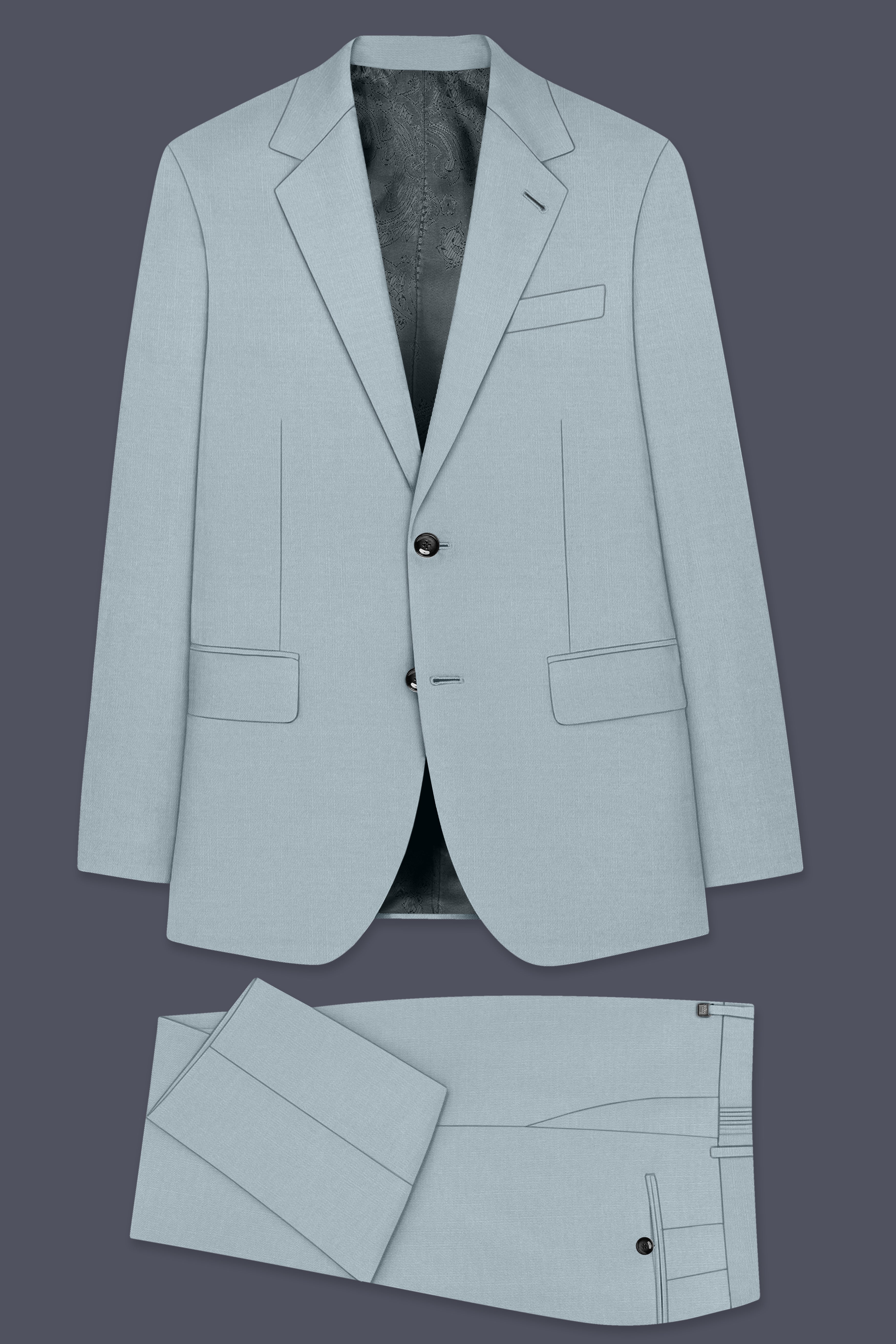 Valtor-Pewter Gray Wool Rich Slight Stretch Single Breasted Suit ST5498-SB-36, ST5498-SB-38, ST5498-SB-40, ST5498-SB-42, ST5498-SB-44, ST5498-SB-46, ST5498-SB-48, ST5498-SB-50, ST5498-SB-52, ST5498-SB-54, ST5498-SB-56, ST5498-SB-58, ST5498-SB-60
