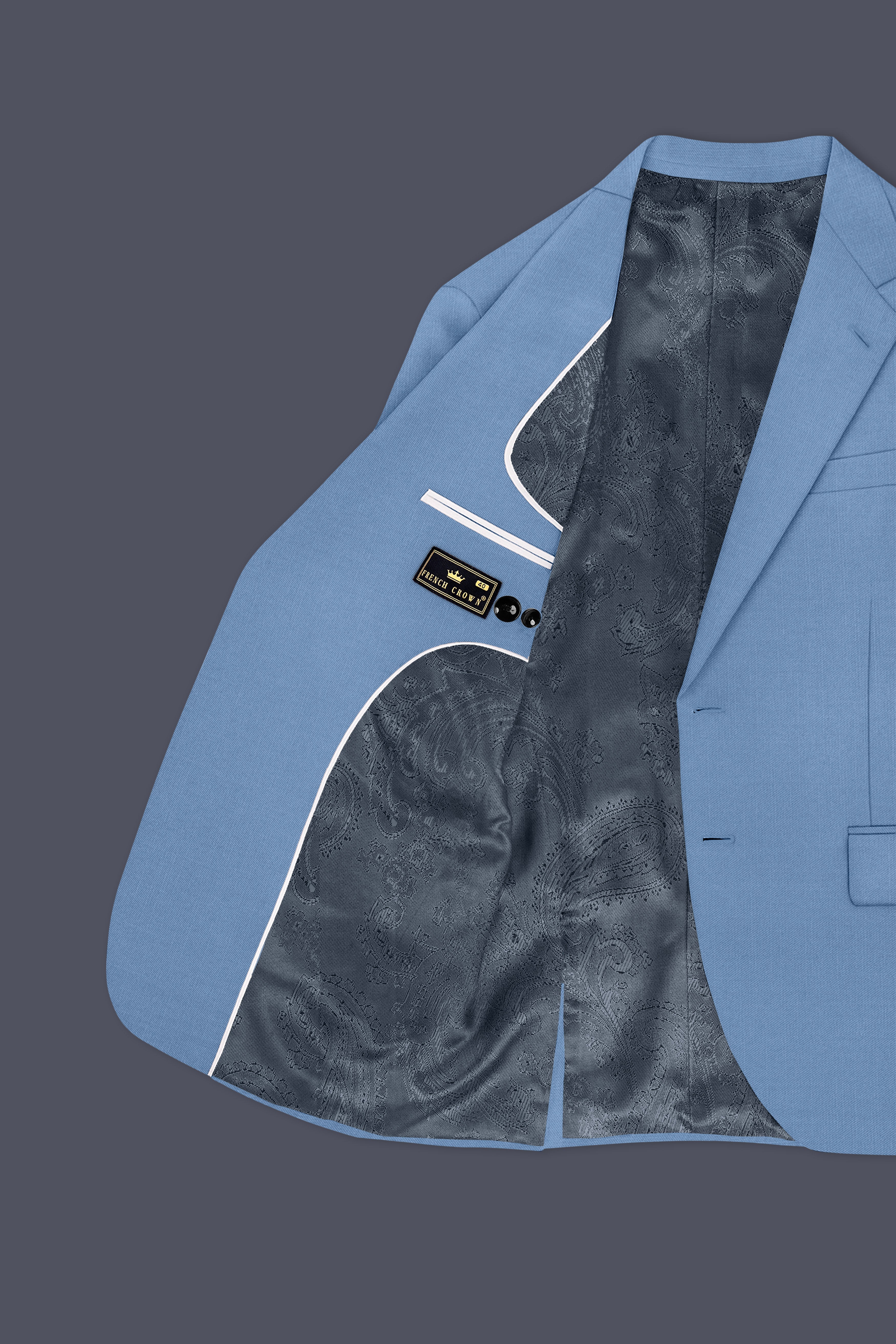 Azure-Glaucous Blue Wool Rich Slight Stretch Single Breasted Suit ST5499-SB-36, ST5499-SB-38, ST5499-SB-40, ST5499-SB-42, ST5499-SB-44, ST5499-SB-46, ST5499-SB-48, ST5499-SB-50, ST5499-SB-52, ST5499-SB-54, ST5499-SB-56, ST5499-SB-58, ST5499-SB-60
