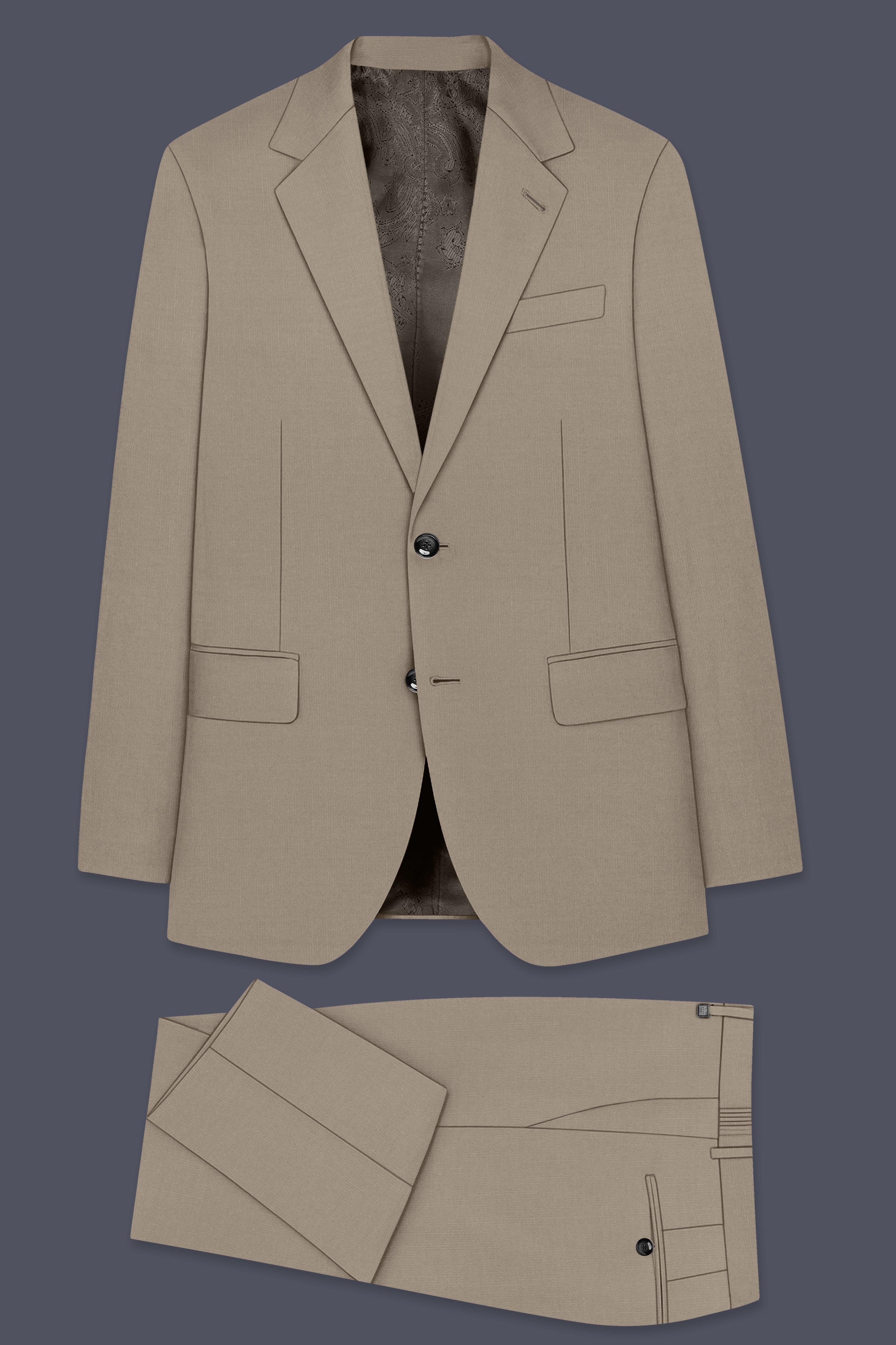 Umber-Stonewall Brown Wool Rich Slight Stretch Single Breasted Suit ST5502-SB-36, ST5502-SB-38, ST5502-SB-40, ST5502-SB-42, ST5502-SB-44, ST5502-SB-46, ST5502-SB-48, ST5502-SB-50, ST5502-SB-52, ST5502-SB-54, ST5502-SB-56, ST5502-SB-58, ST5502-SB-60
