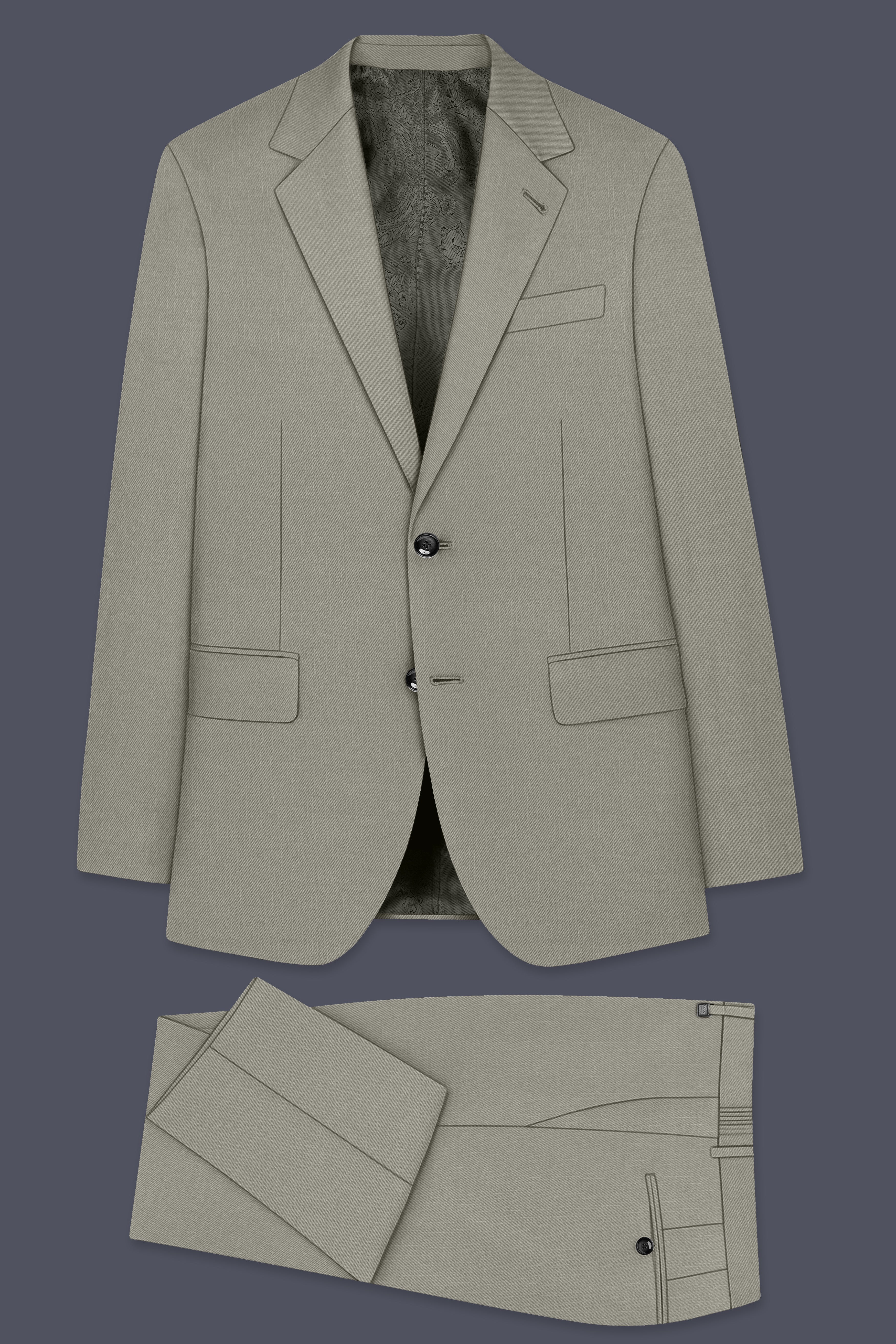 Viridian-Bandicoot Green Wool Rich Slight Stretch Single Breasted Suit ST5504-SB-36, ST5504-SB-38, ST5504-SB-40, ST5504-SB-42, ST5504-SB-44, ST5504-SB-46, ST5504-SB-48, ST5504-SB-50, ST5504-SB-52, ST5504-SB-54, ST5504-SB-56, ST5504-SB-58, ST5504-SB-60
