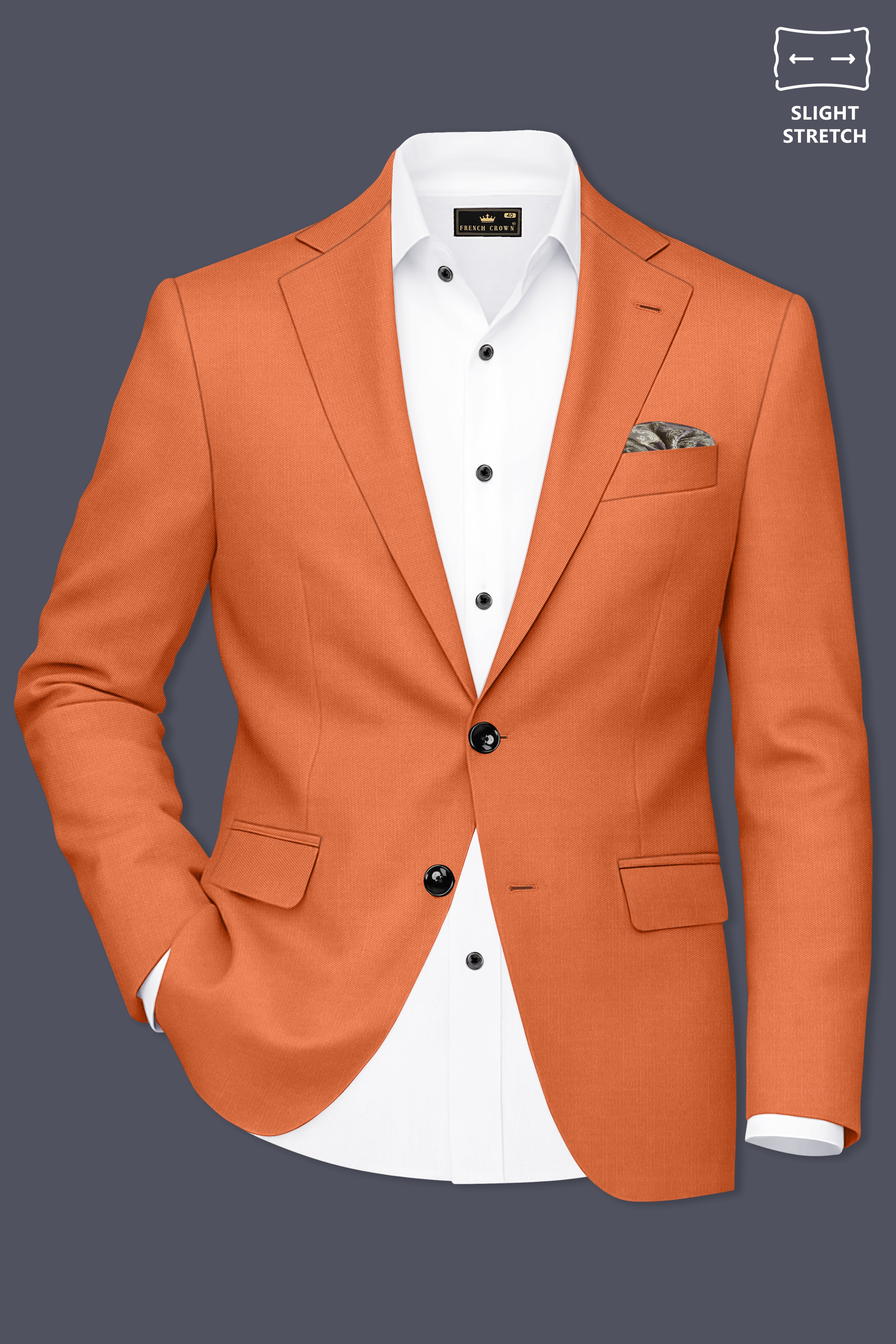 Prestige-Tuscany Orange Wool Rich Slight Stretch Single Breasted Suit ST5506-SB-36, ST5506-SB-38, ST5506-SB-40, ST5506-SB-42, ST5506-SB-44, ST5506-SB-46, ST5506-SB-48, ST5506-SB-50, ST5506-SB-52, ST5506-SB-54, ST5506-SB-56, ST5506-SB-58, ST5506-SB-60
