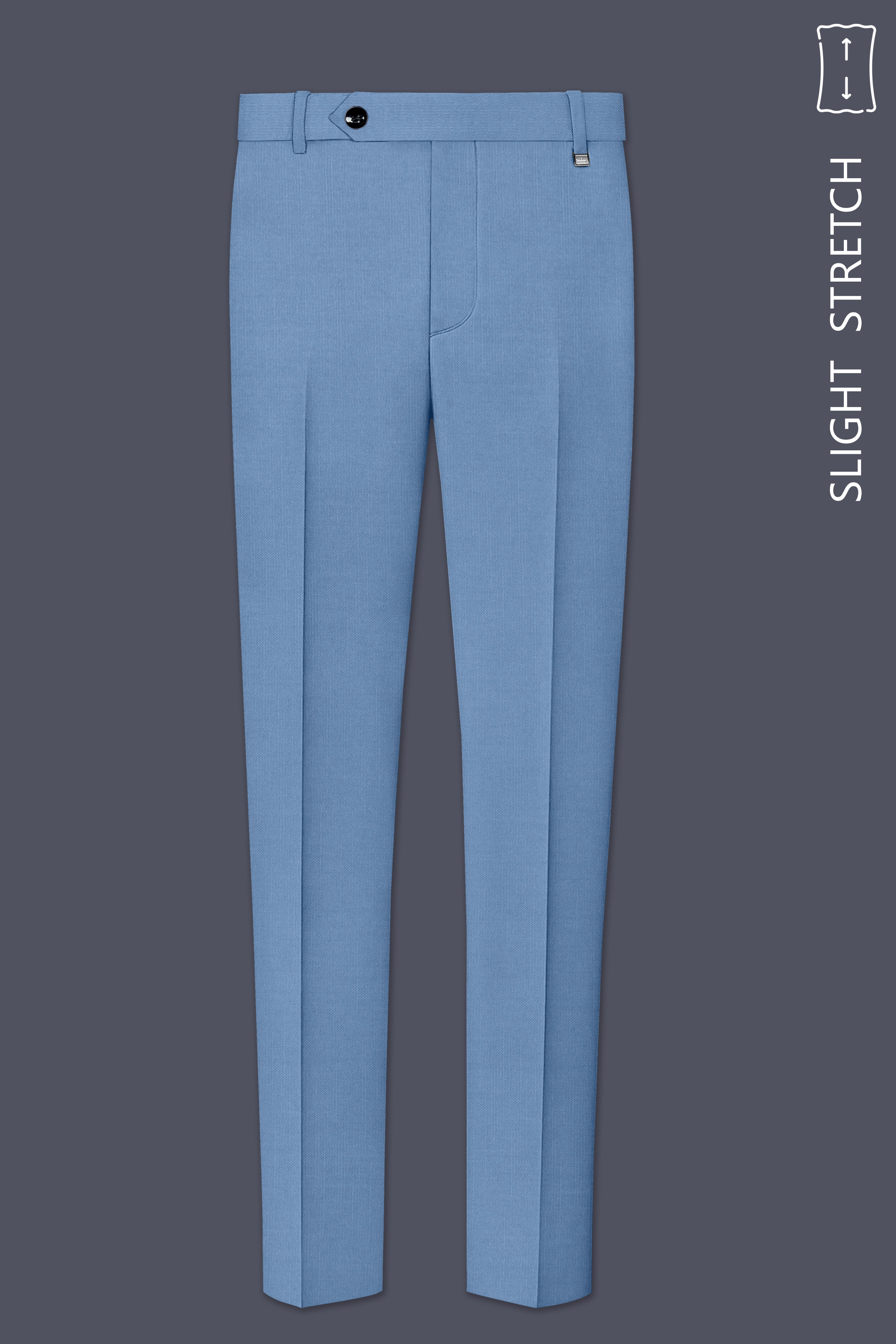 Azure-Glaucous Blue Wool Rich Slight Stretch Double Breasted Suit