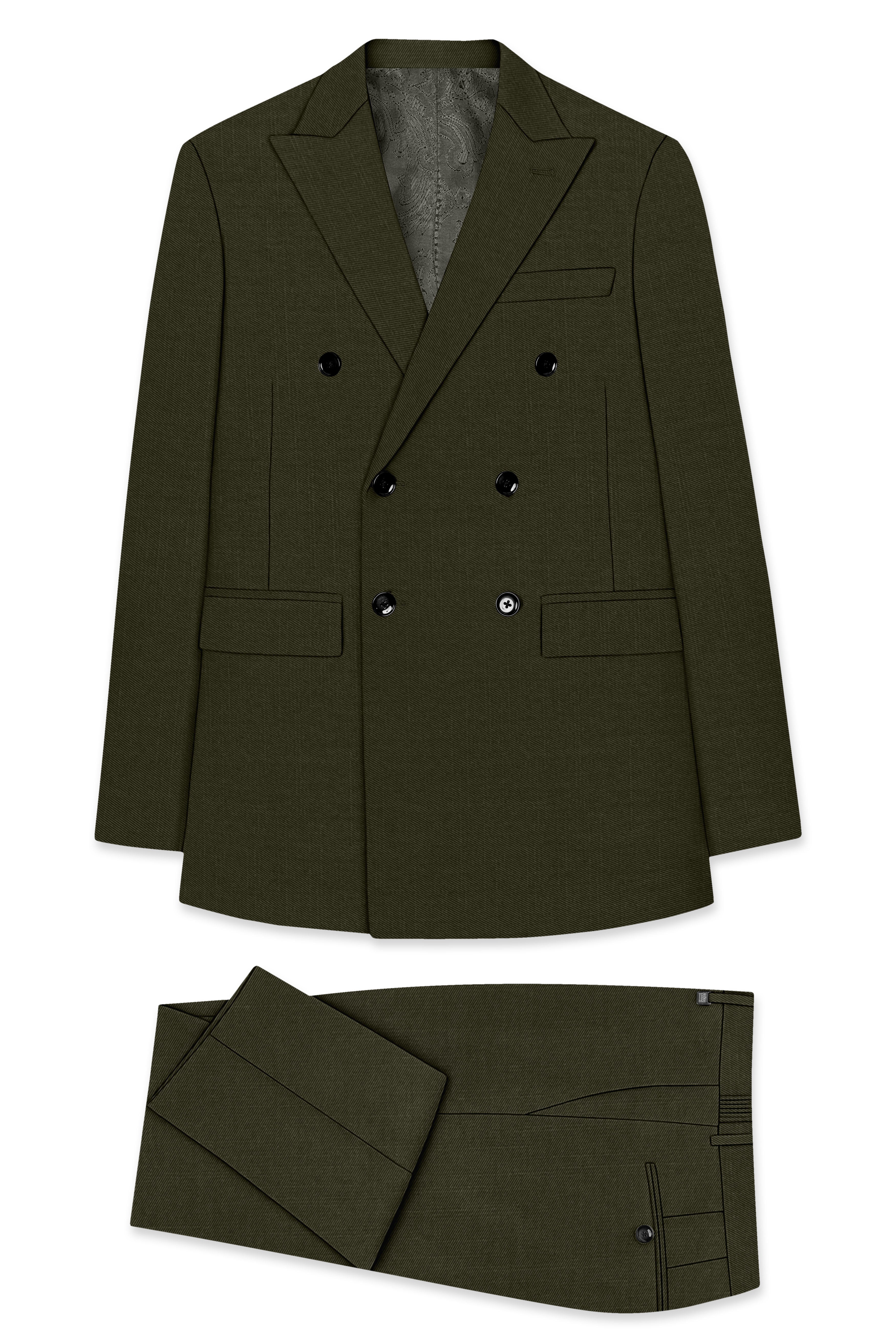 Mossley-Rangoon Green Wool Rich Slight Stretch Double Breasted Suit ST5509-DB-36, ST5509-DB-38, ST5509-DB-40, ST5509-DB-42, ST5509-DB-44, ST5509-DB-46, ST5509-DB-48, ST5509-DB-50, ST5509-DB-52, ST5509-DB-54, ST5509-DB-56, ST5509-DB-58, ST5509-DB-60
